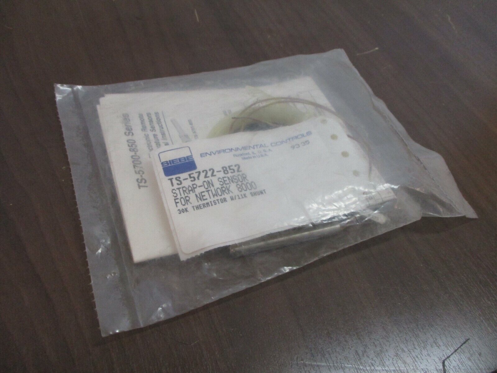 Siebe Strap-On Temp Sensor TS-5722-852 For Network 8000 30K Thermistor