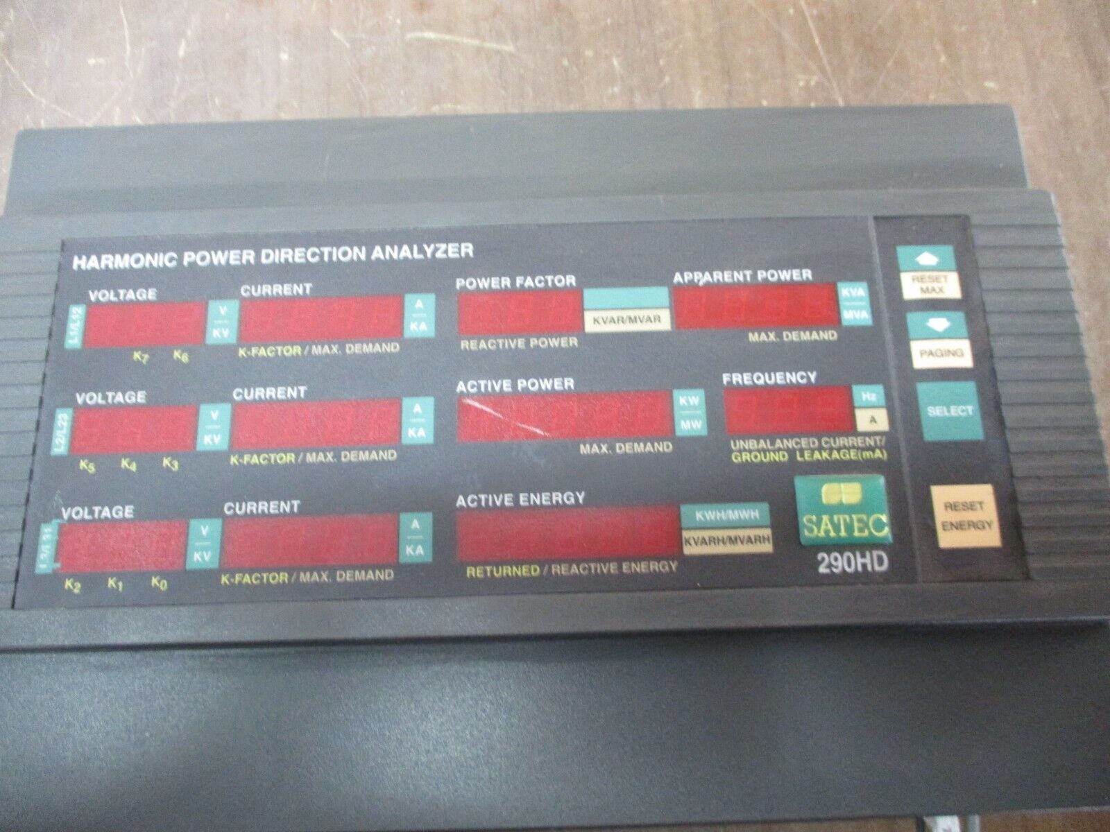 Satec Harmonic Power Direction Analyzer 290HD S/W Ver: 8.35 20-38VDC Used