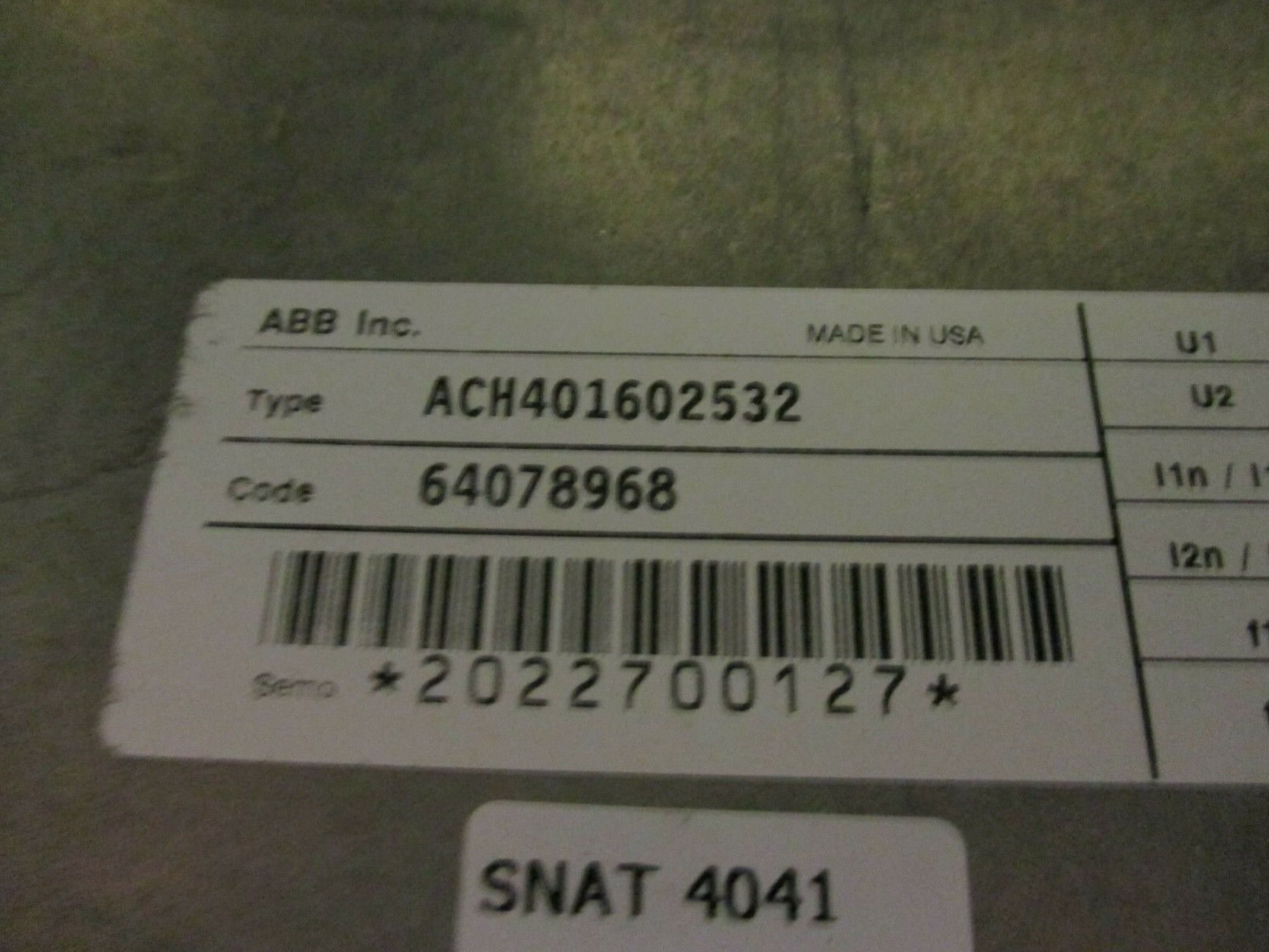 ABB ACH401 AC Drive ACH401602532 30HP 3Ph w/ Keypad Used