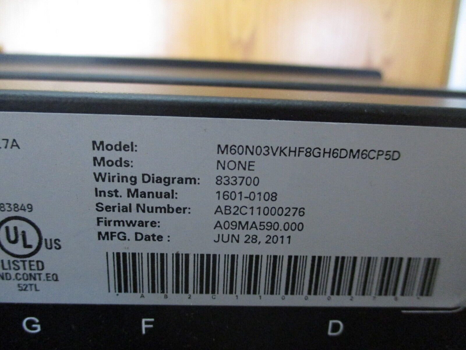 GE Multilin M60 Motor Management Relay M60N03VKHF8GH6DM6CP5D F/W: A09MA590.00