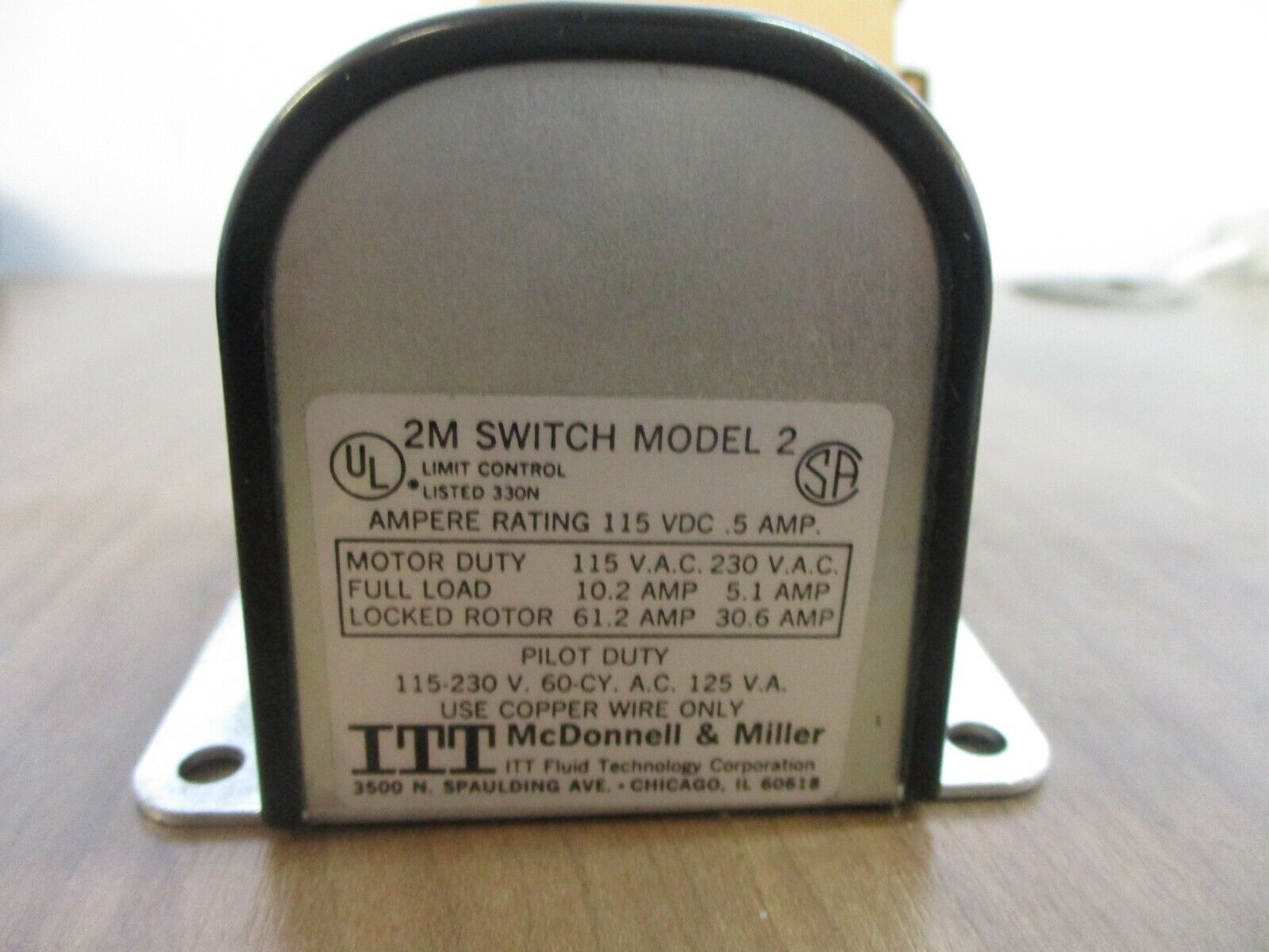 ITT McDonnell & Miller Cuttoff / Alarm Switch 110000 New Surplus