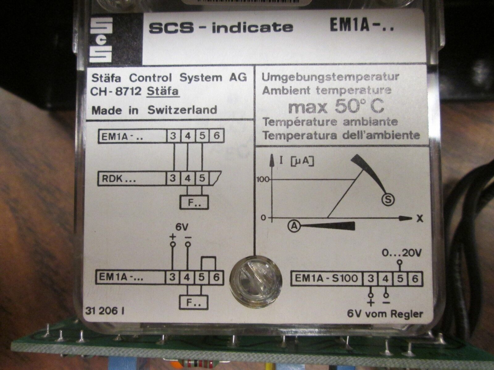 SCS Indicator EM1A-H90 0...20V *Missing Screw* Used