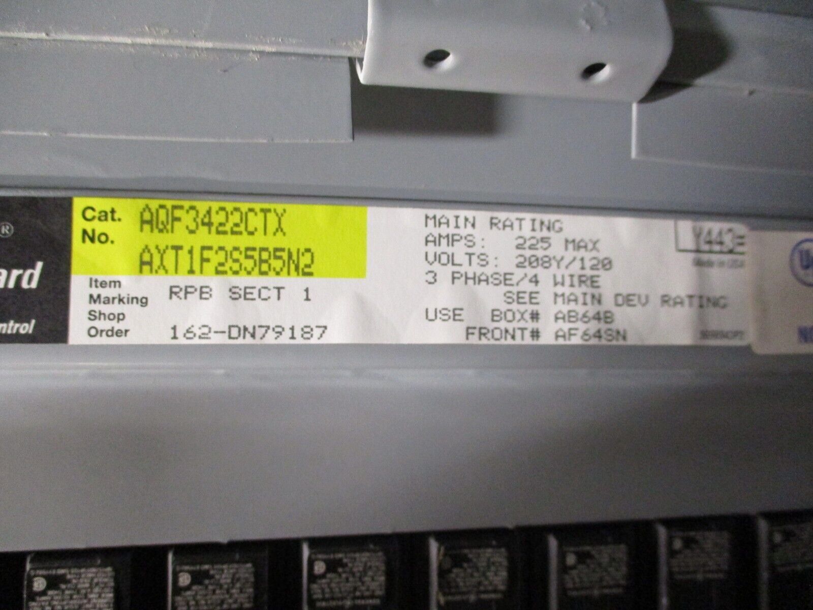 GE Main Breaker Circuit Breaker Panel AQF3422CTX 225A Max, 150A Main 42-Slot