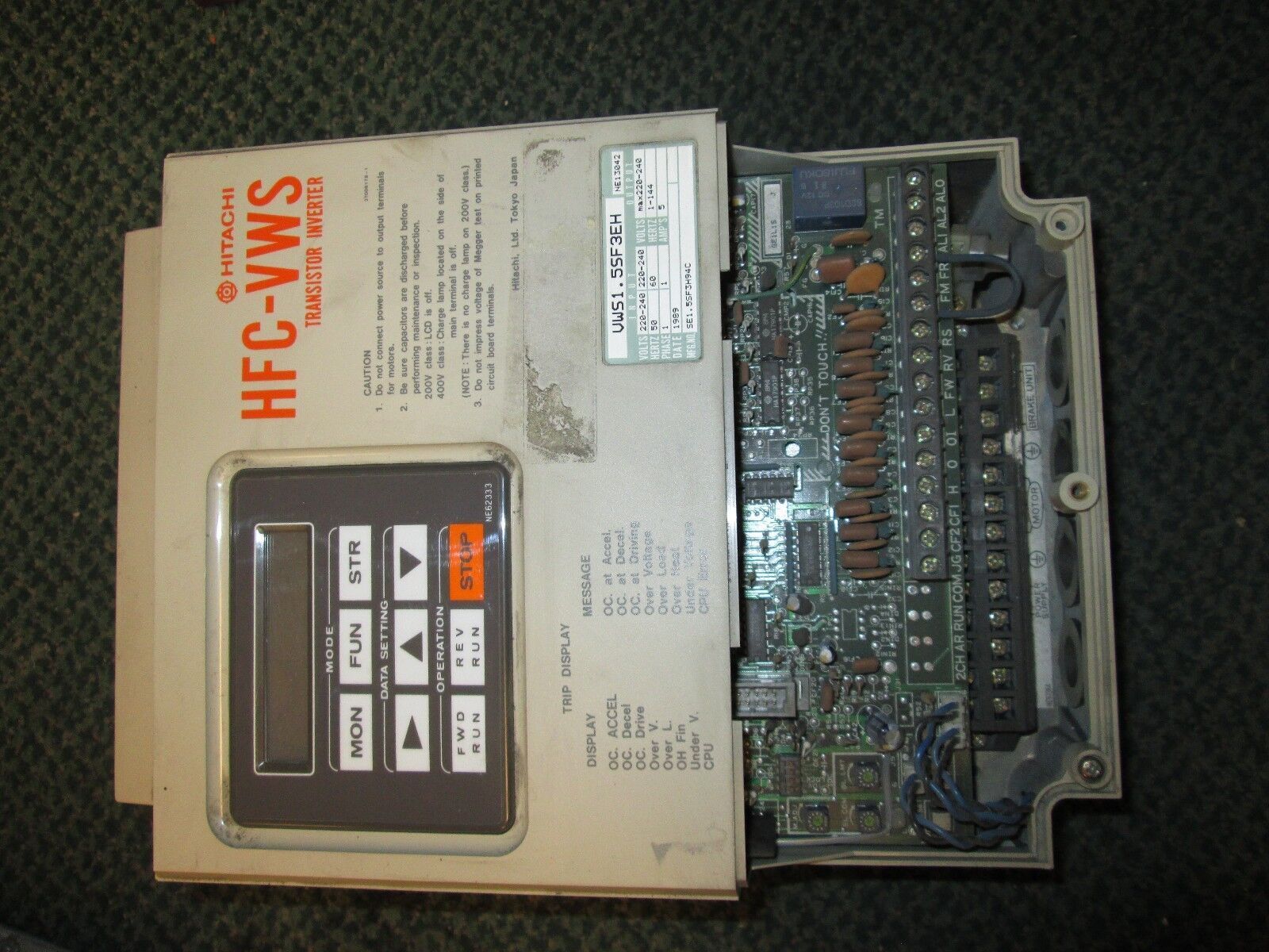Hitachi AC Drive VWS1.5SF3EH 1HP Used