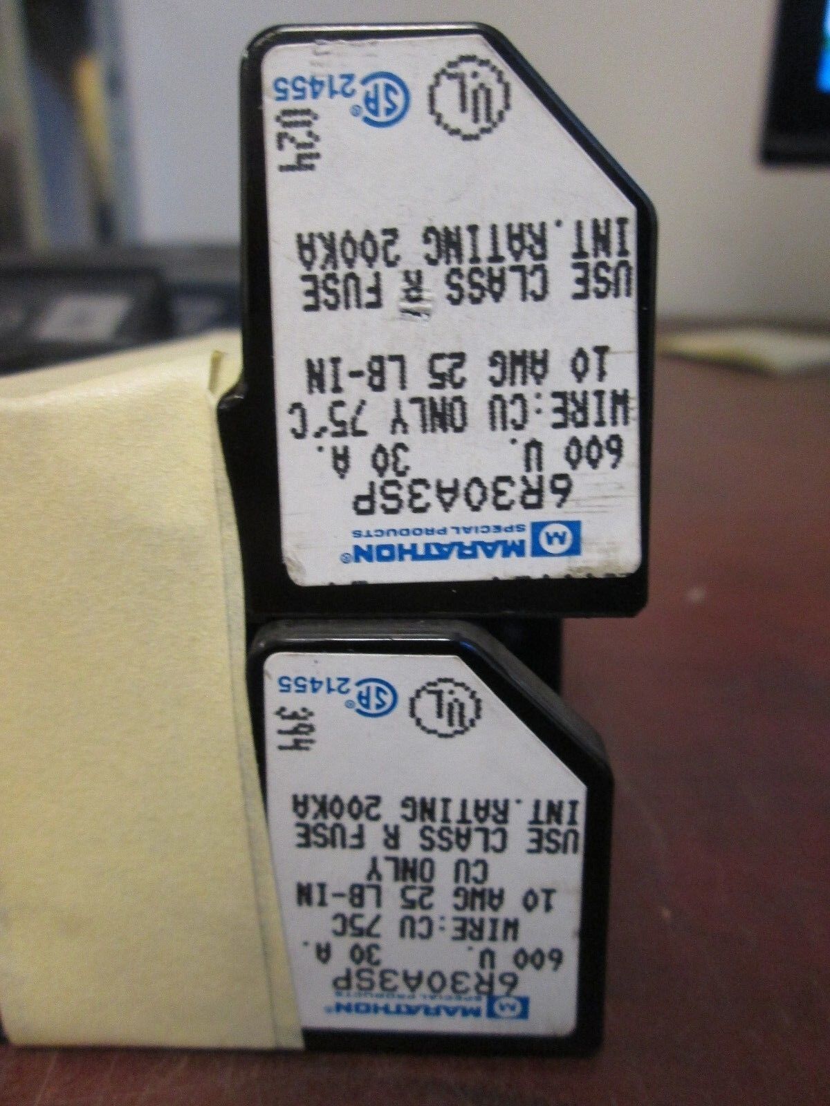 Marathon Fuse Block 6R30A3SP 30A 600V *Lot of 2* Used