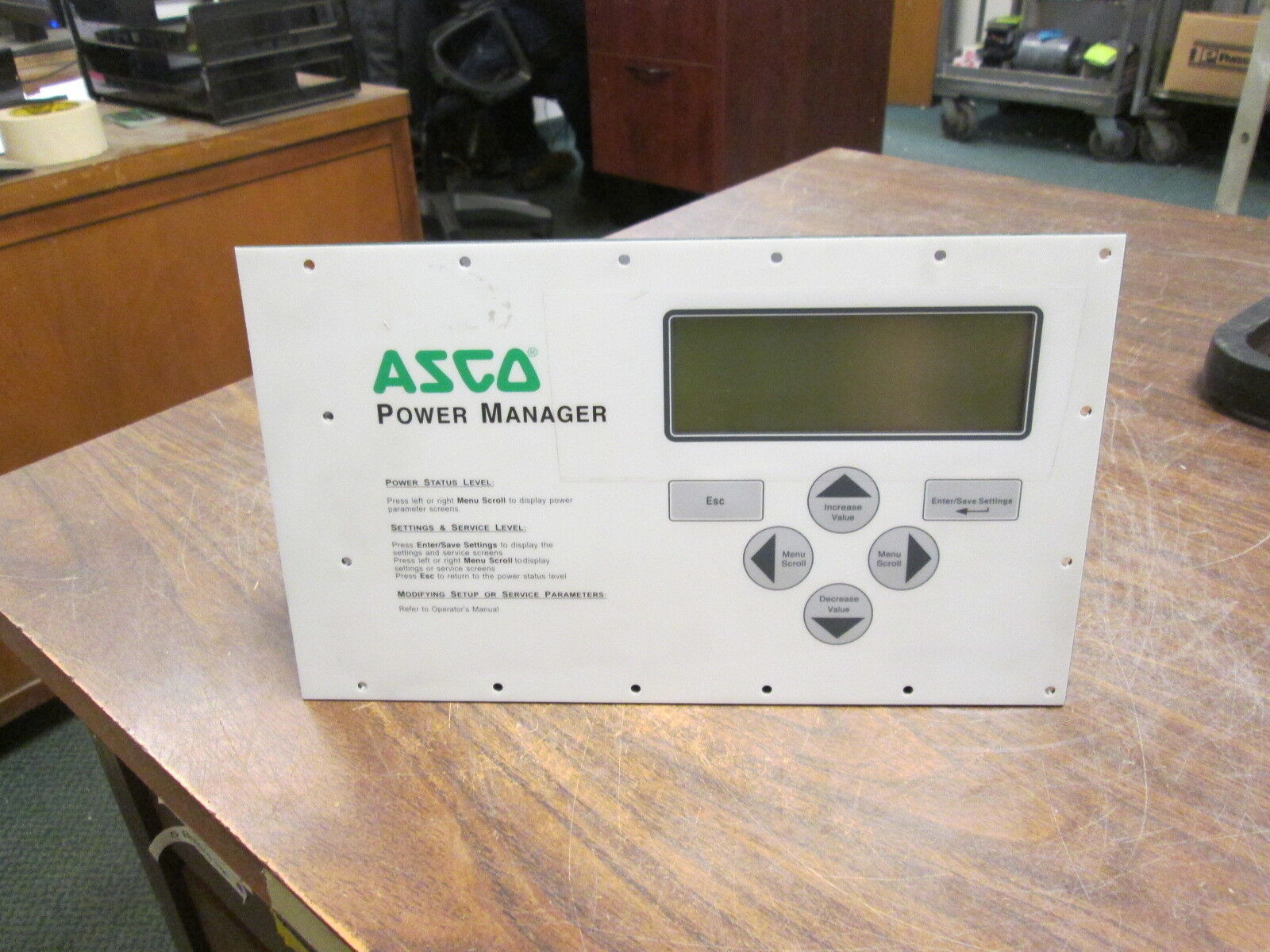 ASCO Power Manager 5200 Supply: 24VDC 0.4A 9.6VA Input: 120-060VAC 5A Used