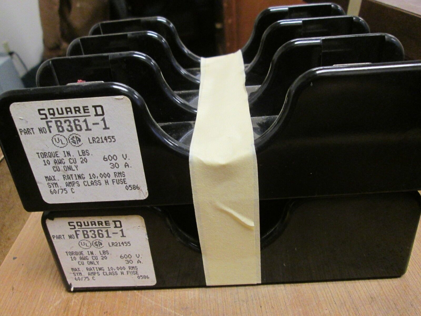 Square D Fuse Block FB361-1 30A 600V 3P Lot of 2 Used