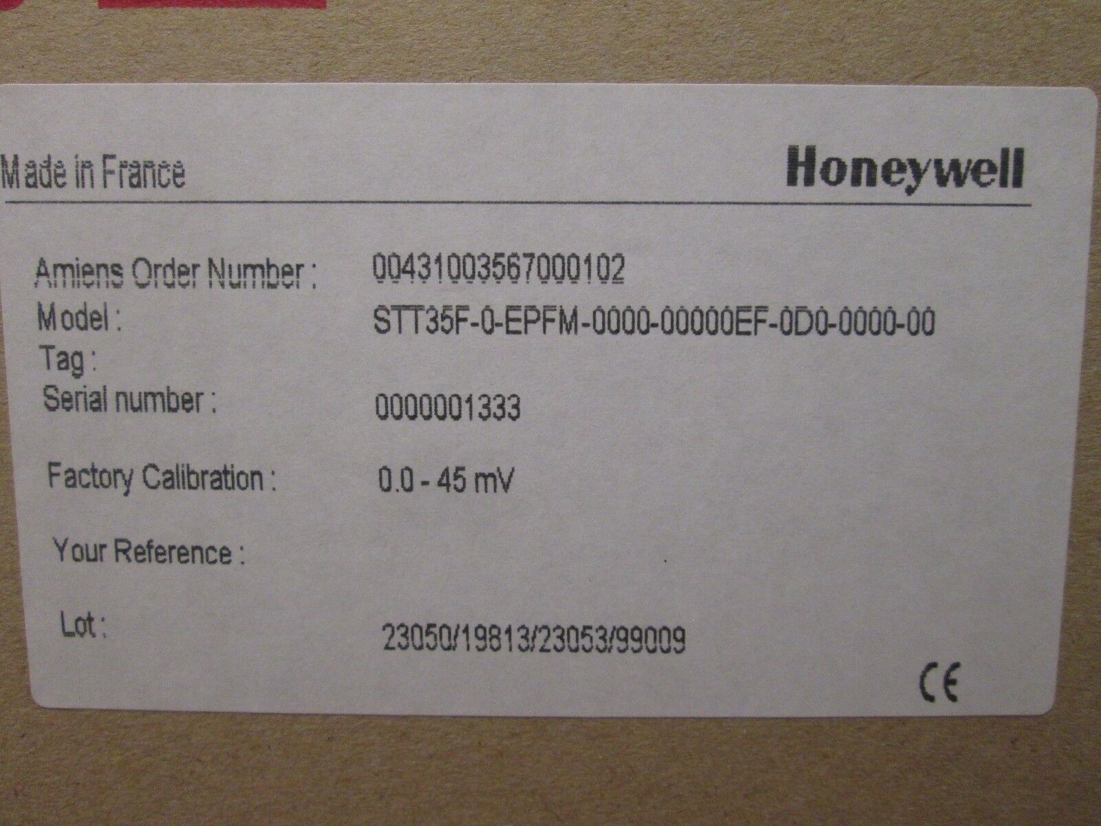 Honeywell Temperature Transmitter STT35F-0-EPFM-0000-00000EF-0D0-0000-00