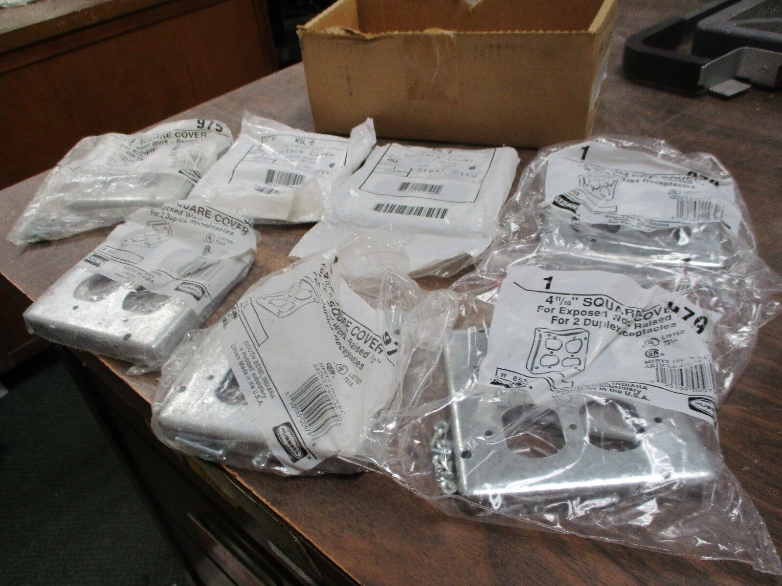 Misc Brands, Duplex Cover, Size 4-11/16", Raised 1/2", Lot of 7, New Surplus