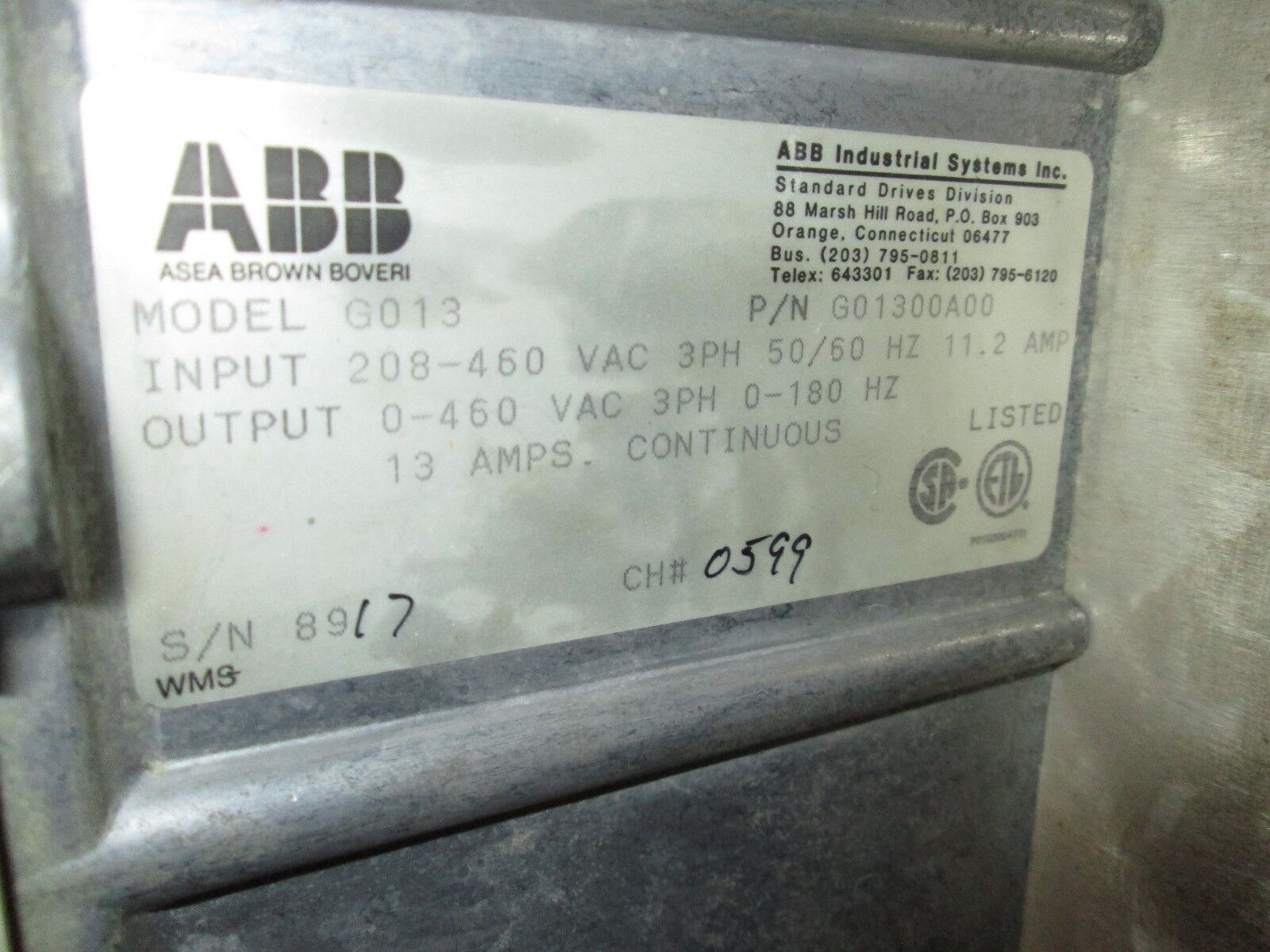 ABB AC Drive G013 Used