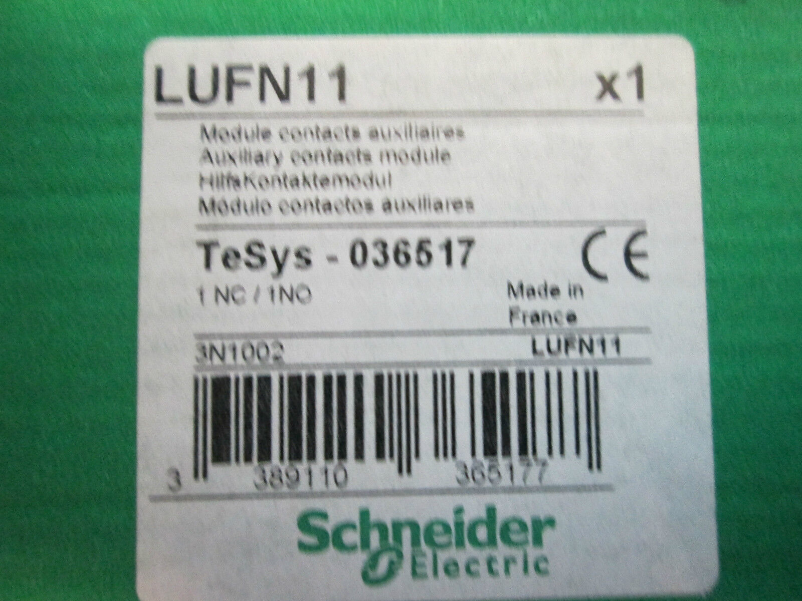 Schneider Electric Aux Contacts NC NO LUFN11 New Surplus in Box!!!