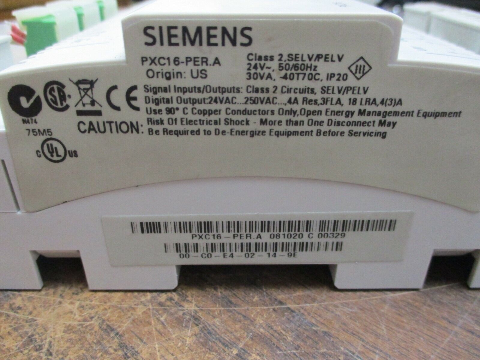 Siemens PXC Compact Controller PXC16-PER.A 24V 50/60Hz 30VA Used