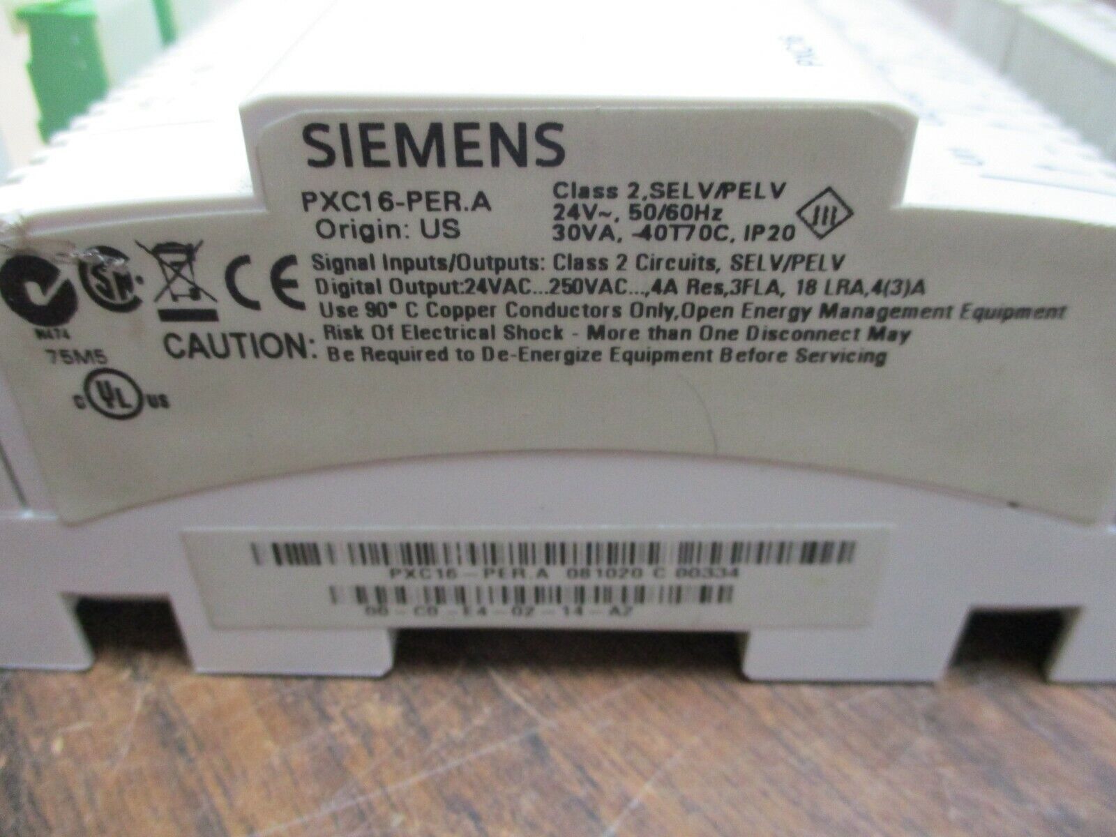 Siemens PXC Compact Controller PXC16-PER.A 24V 50/60Hz, 30VA, Used