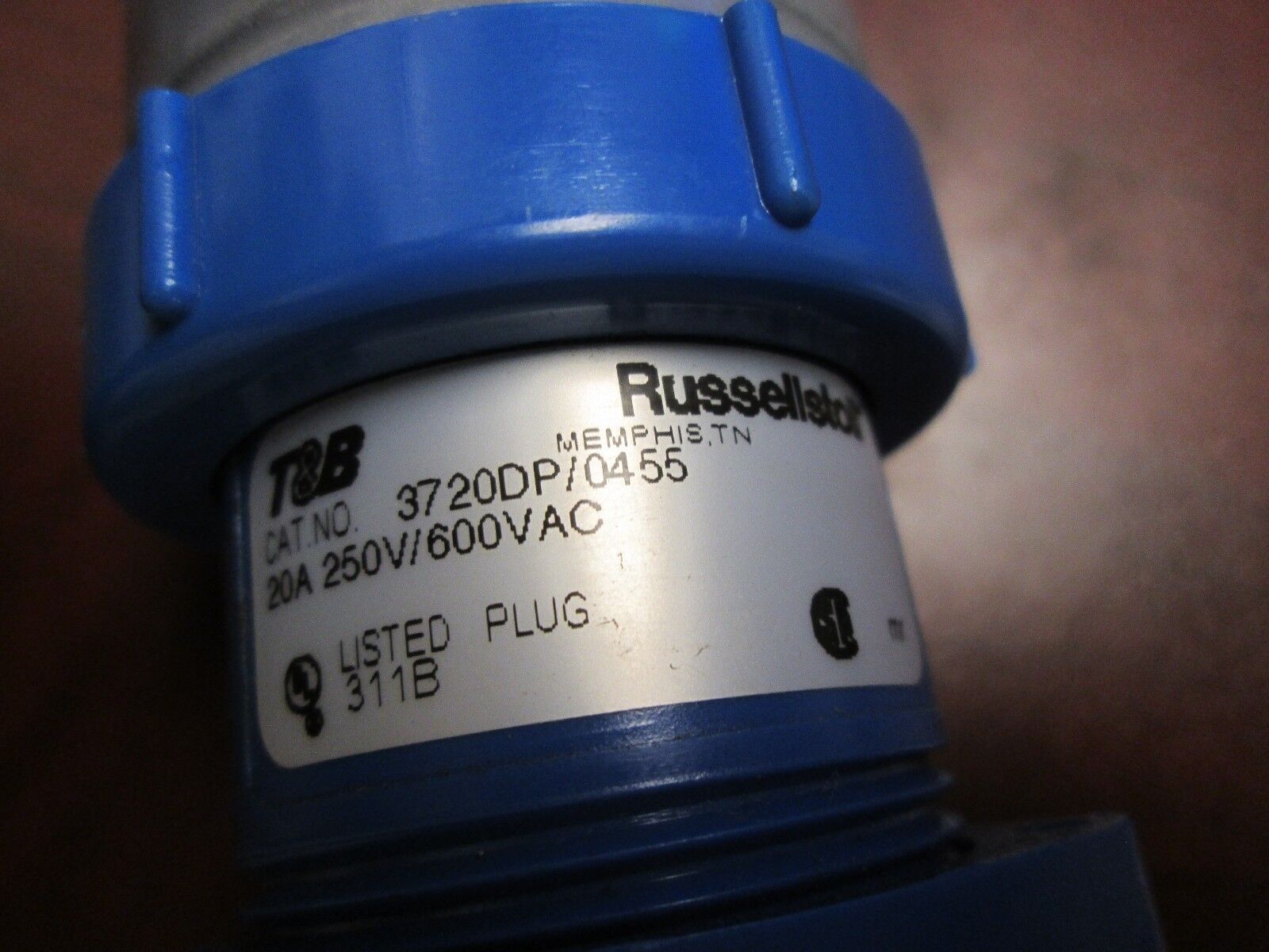 Russellstoll Plug & Connector Set 3720DP/0455 20A 600V 2P 3W Used