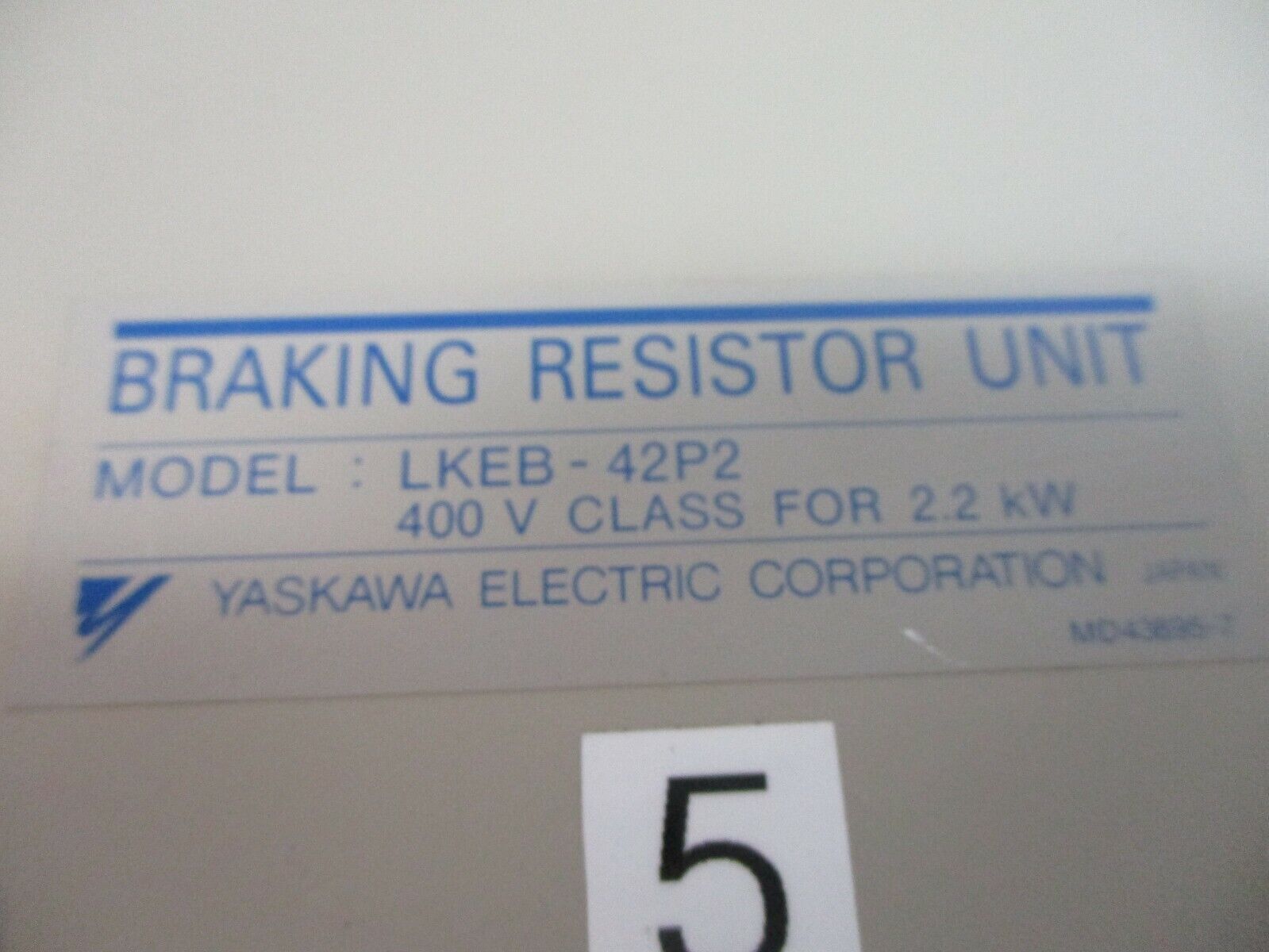 Yaskawa Braking Resistor Unit LKEB-42P2 400V Class For 2.2kW Used