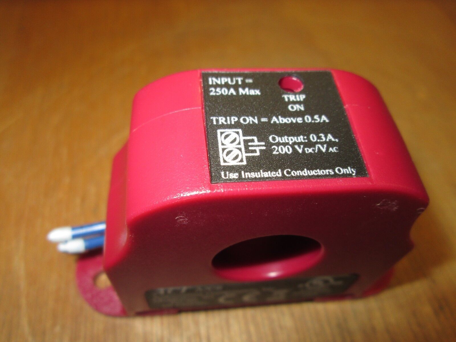 ACI Current Transducer Input: 250A max Output: .3A 200V Trip for 0.5A Used
