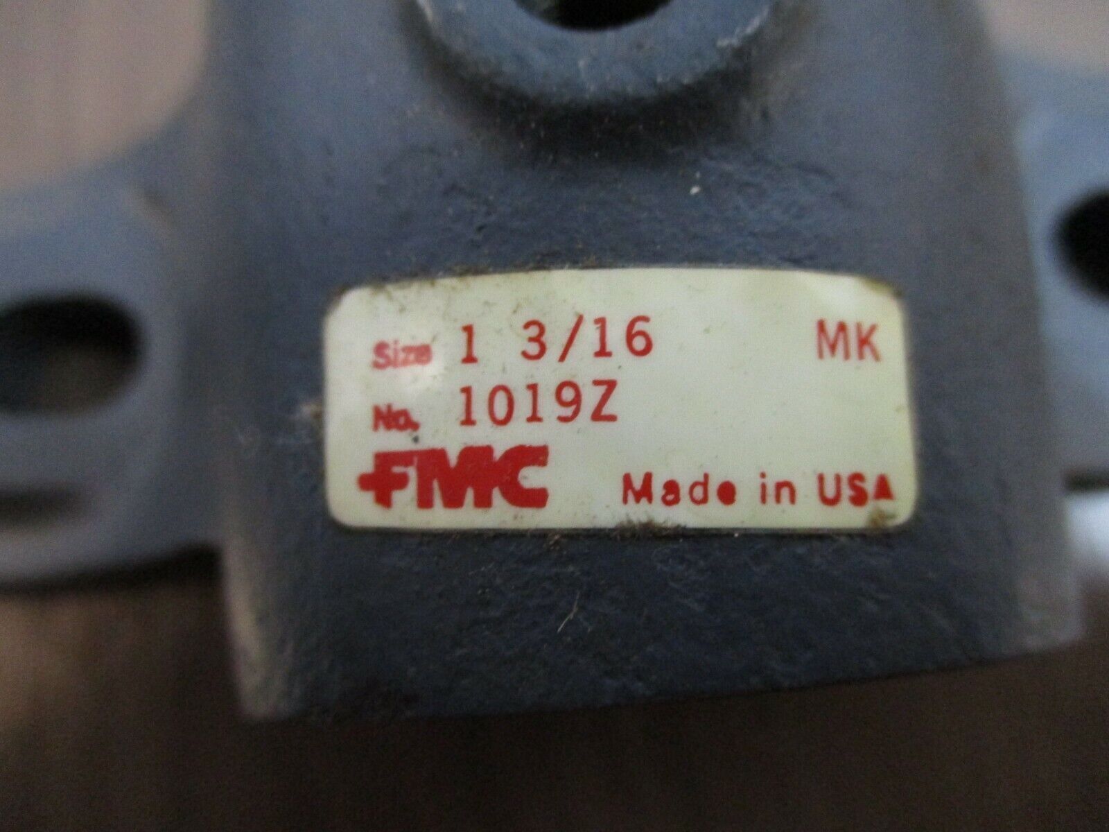 FMC Pillow Block Bearing 1019Z Size: 1 3/16" Used