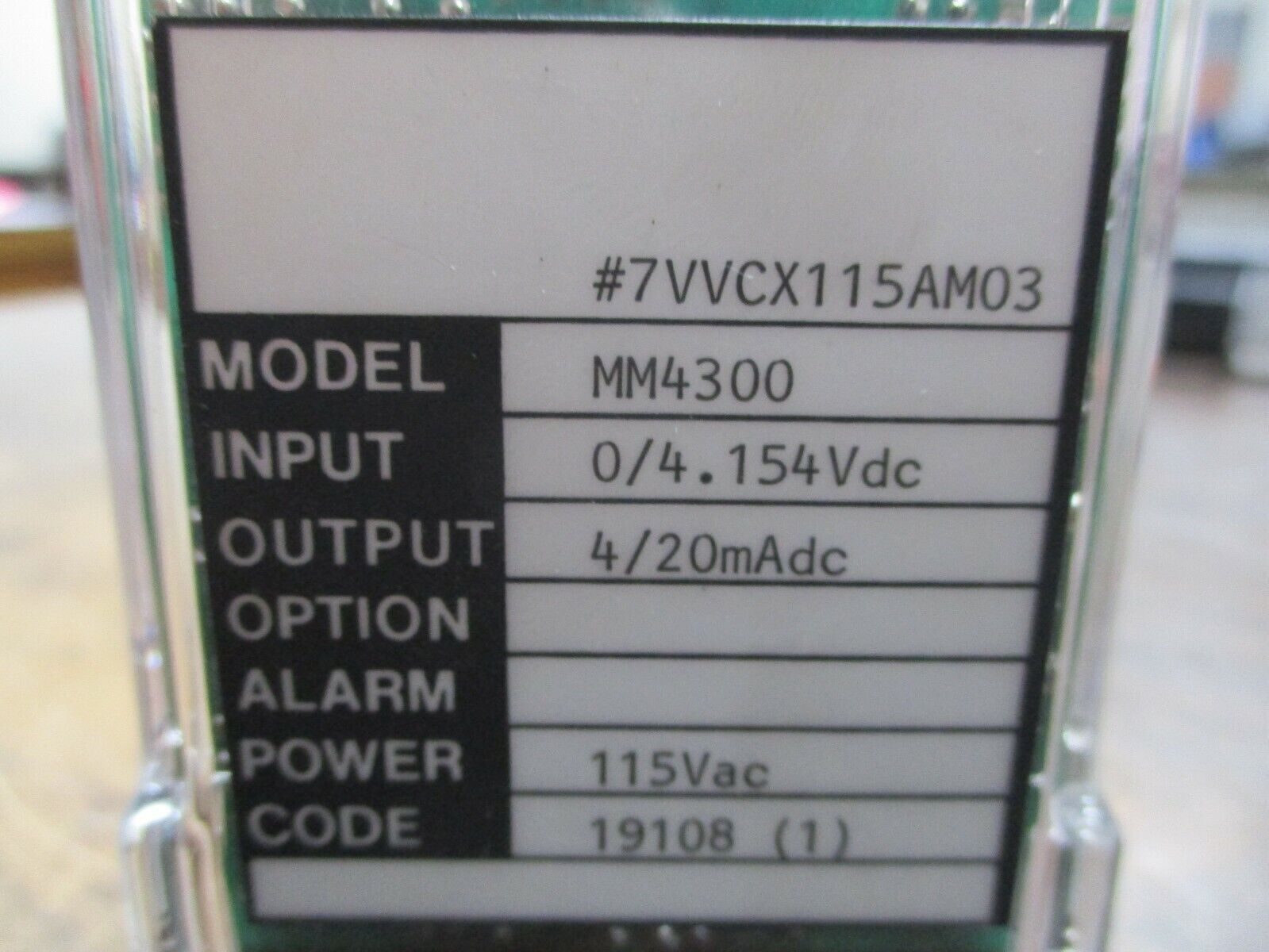 Wilkerson Mighty Module Relay MM4300 Input: 0/4.154VDC Output: 4/20mA Used