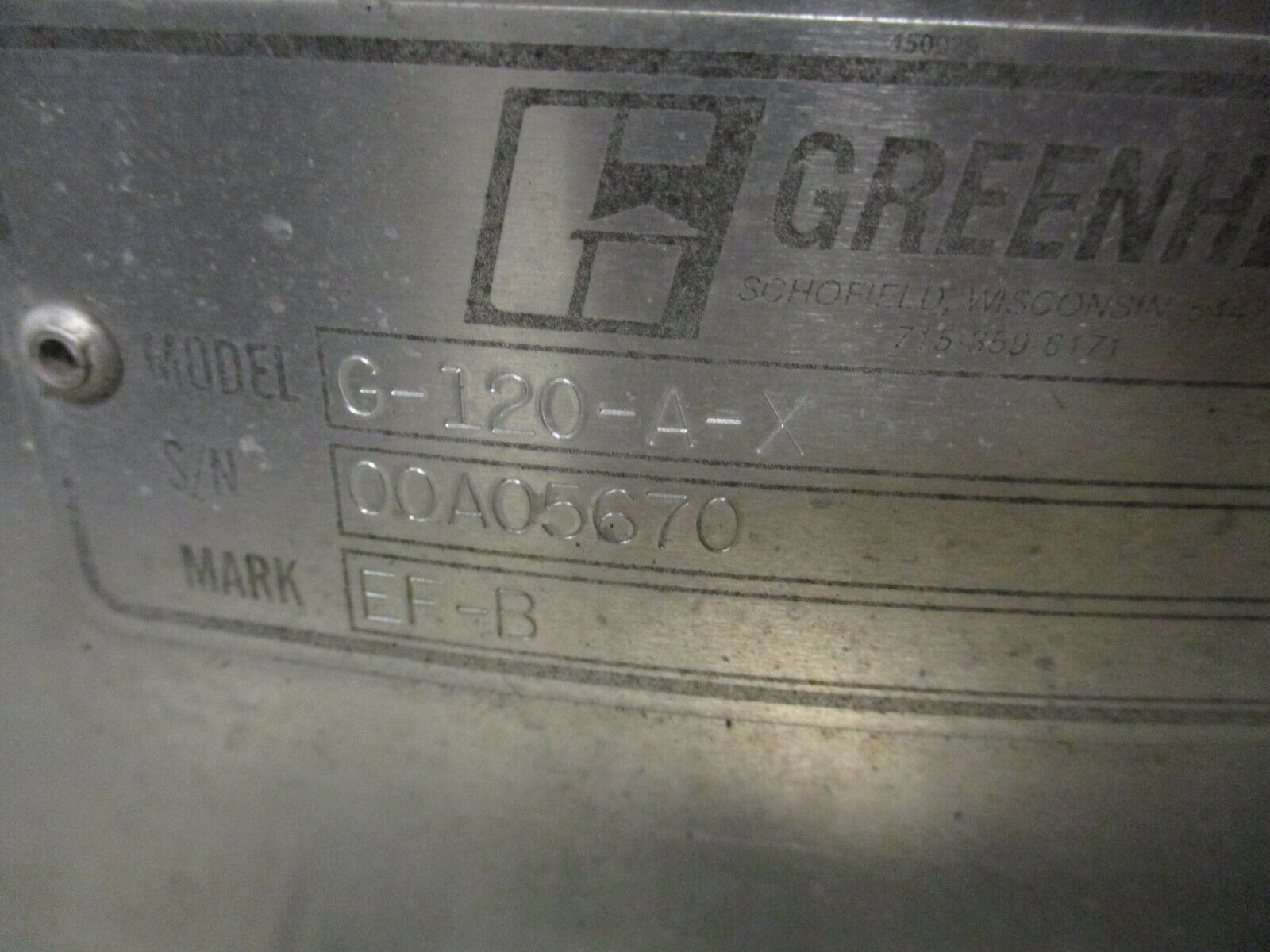Greenheck Exhaust Fan G-120-A-X *Dented Base & Side* Used