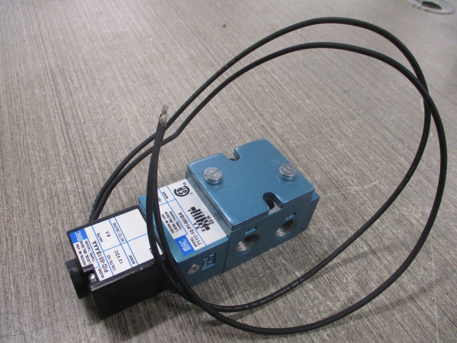 MAC Solenoid Valve 711C-12-PI-551BA New Surplus