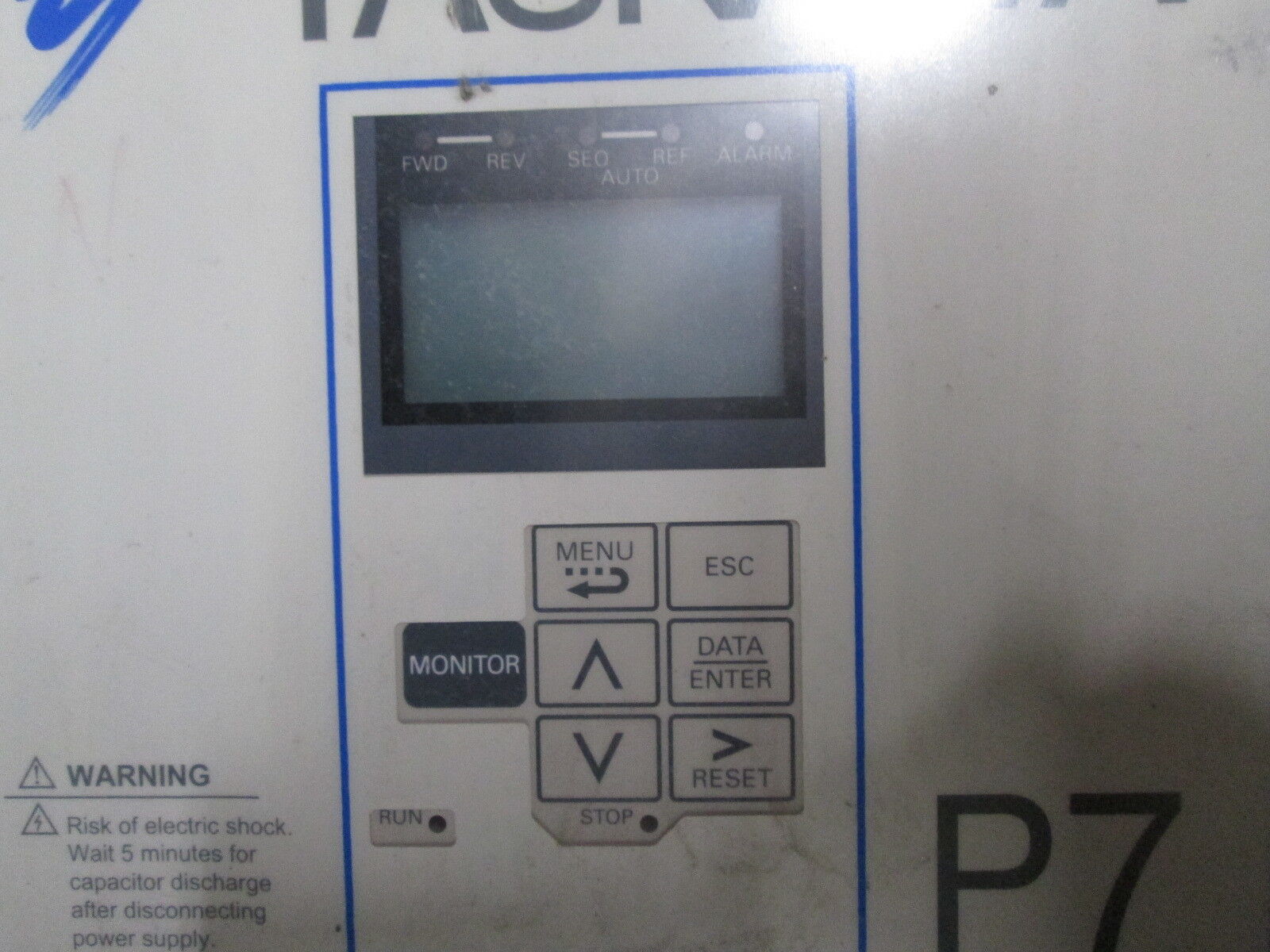 Yaskawa P7 AC Drive w/ Bypass P7BVB027XJ 40HP w/ Breaker Disconnect Used