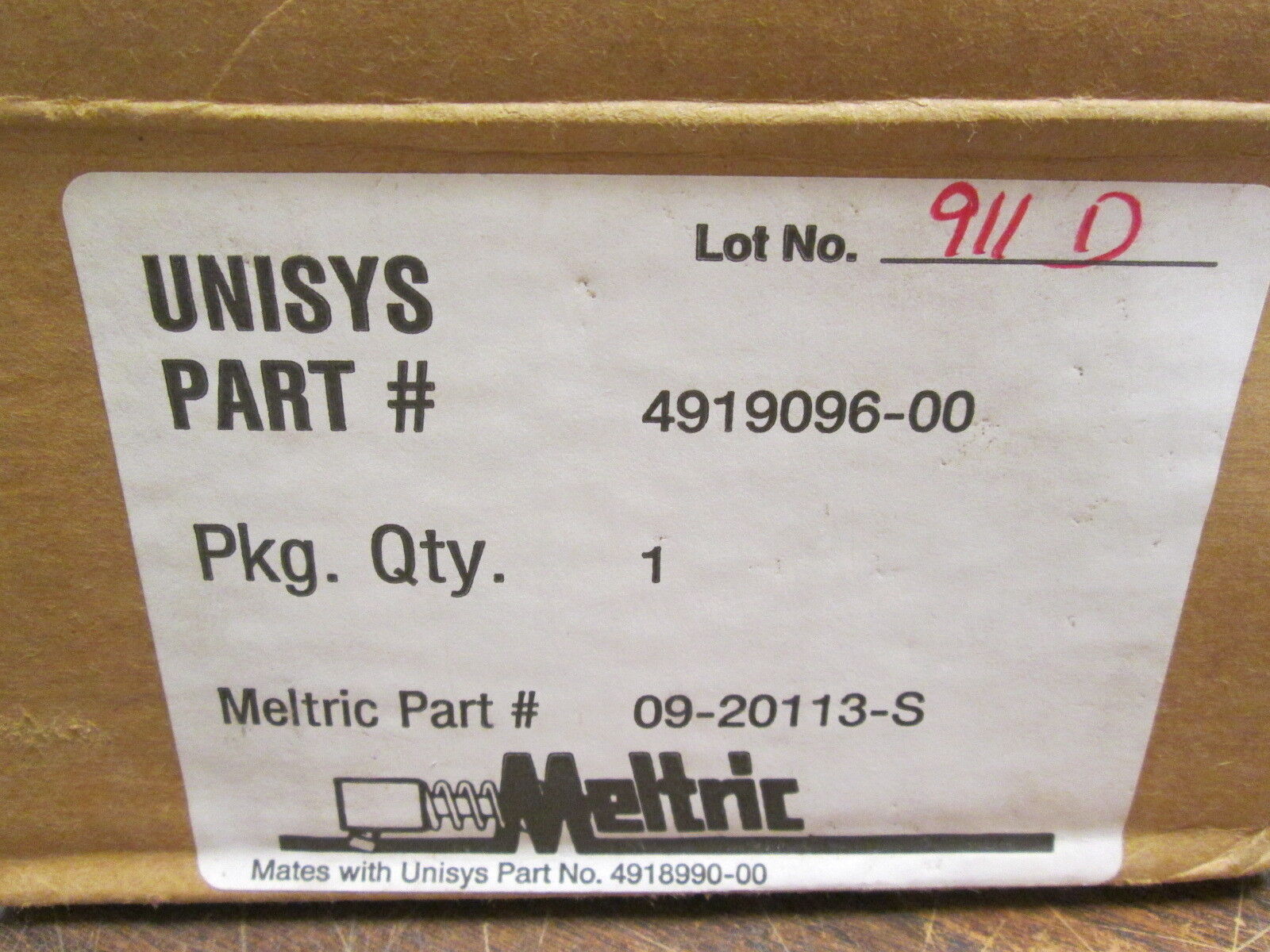 Meltric Receptacle w/ Base 09-20113-S 15A 600V New Surplus