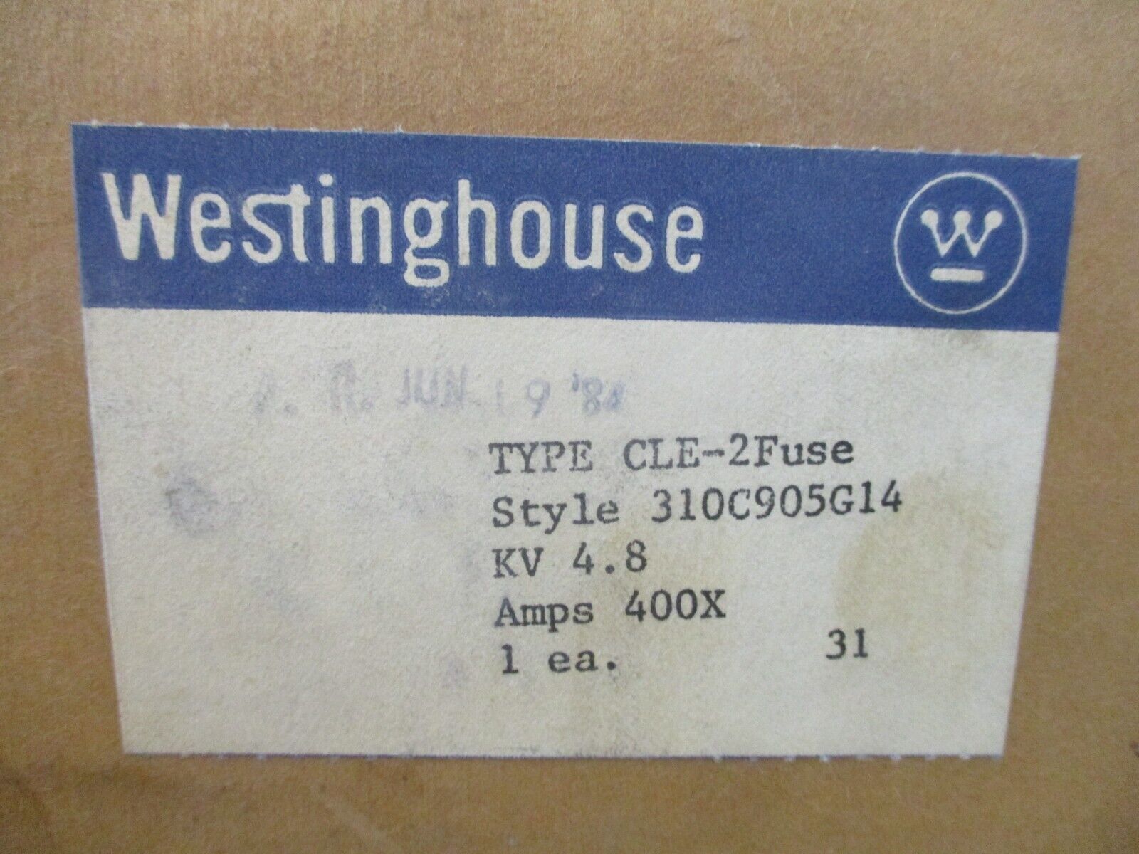 Westinghouse Type CLE-2 Fuse 310C905G14 New Surplus