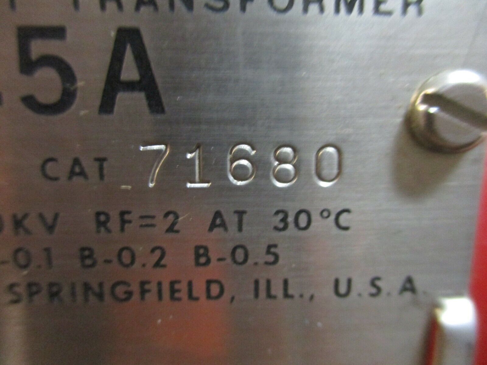 Sangamo Type KH-6 Current Transformer 71680 Ratio 200:5A 600V 60Hz 10kv BIL Used