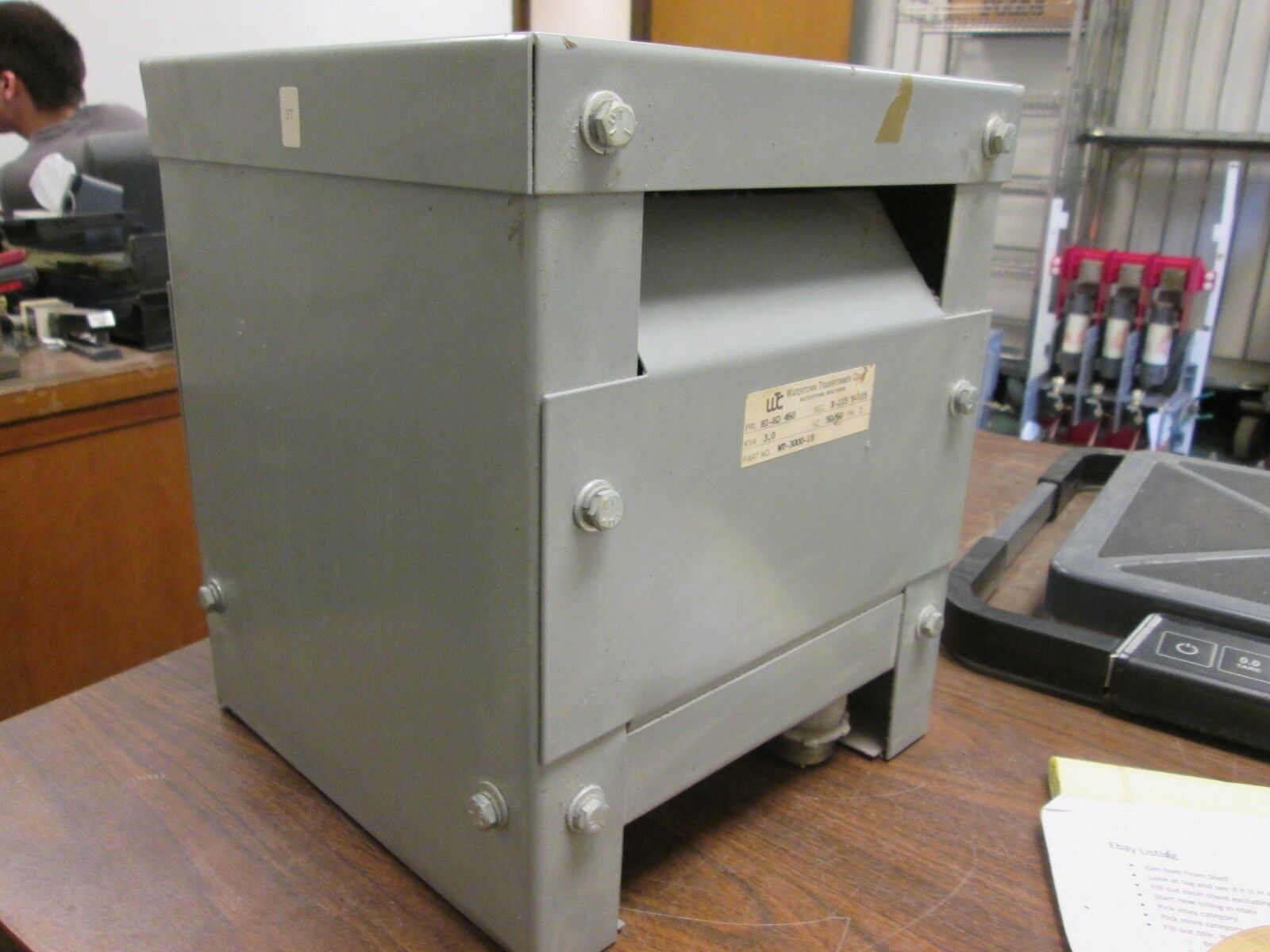Watertown Transformer Single Phase Dry Type WT-3000-1E 3 KVA Pri 460V