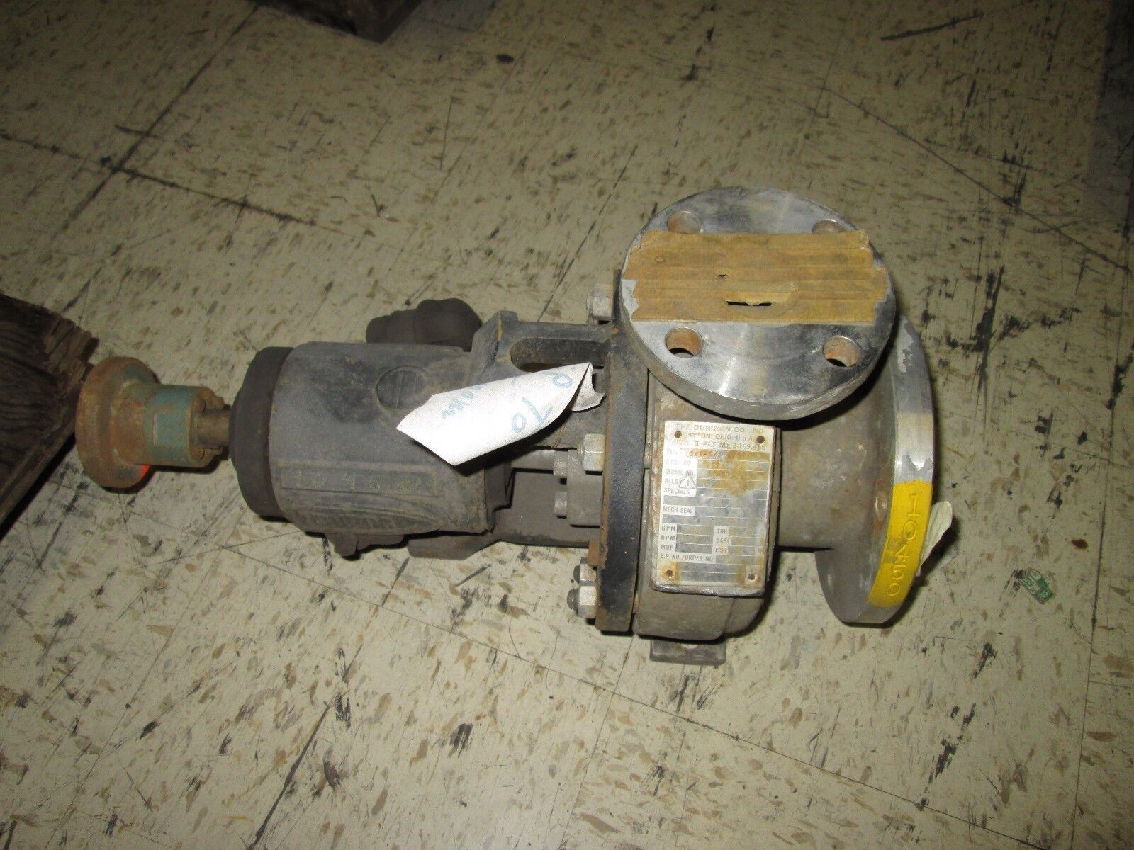 Duriron Centrifugal Pump B-84744 3x1-1/2-6/57 D20 Allow
