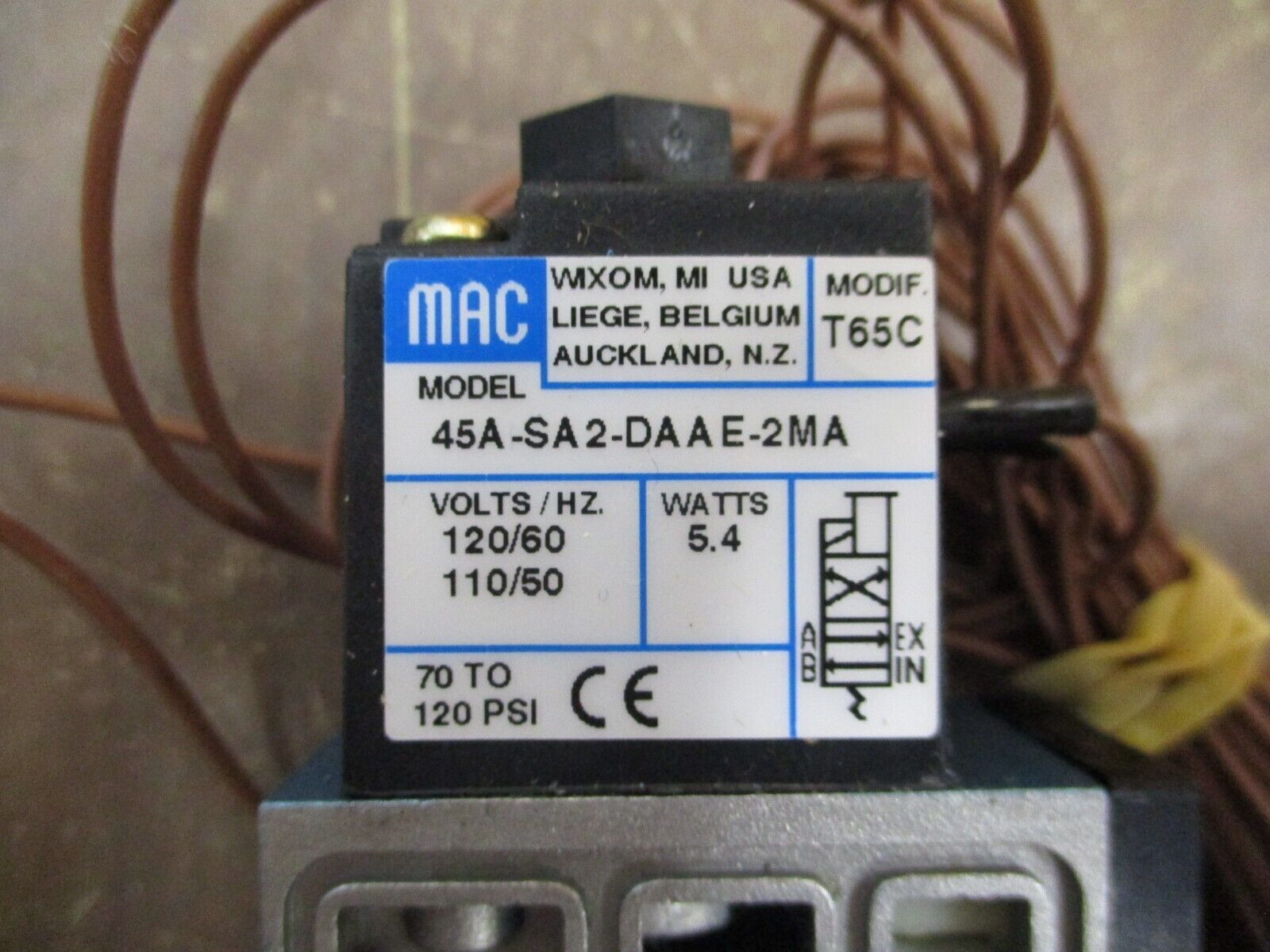 MAC Solenoid Valve 45A-SA2-DAAE-2MA 110-120V New Surplus