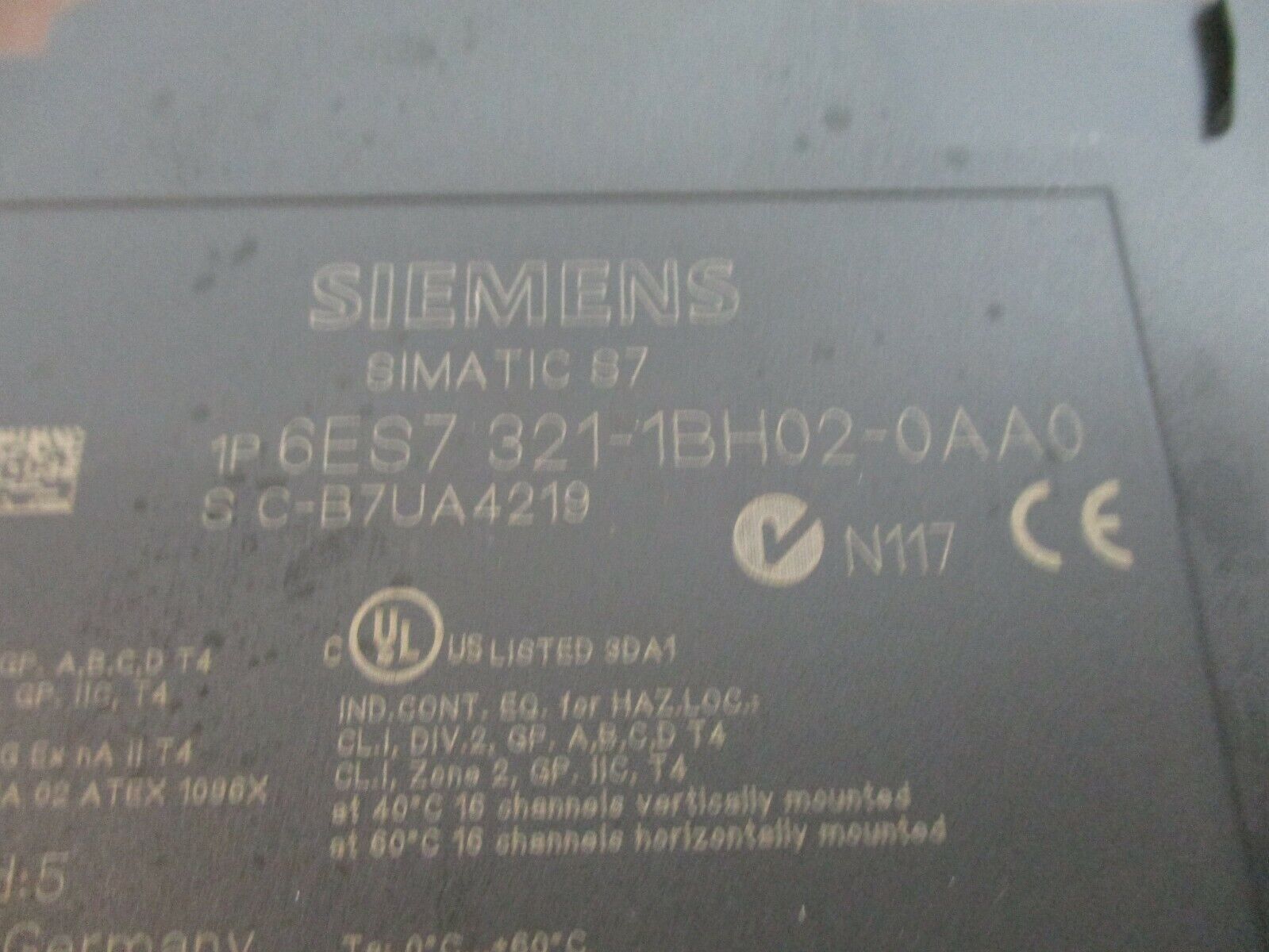 Siemens Simatic S7 Digital Input Module 6ES7 321-1BH02-0AA0 16X DC24V Used