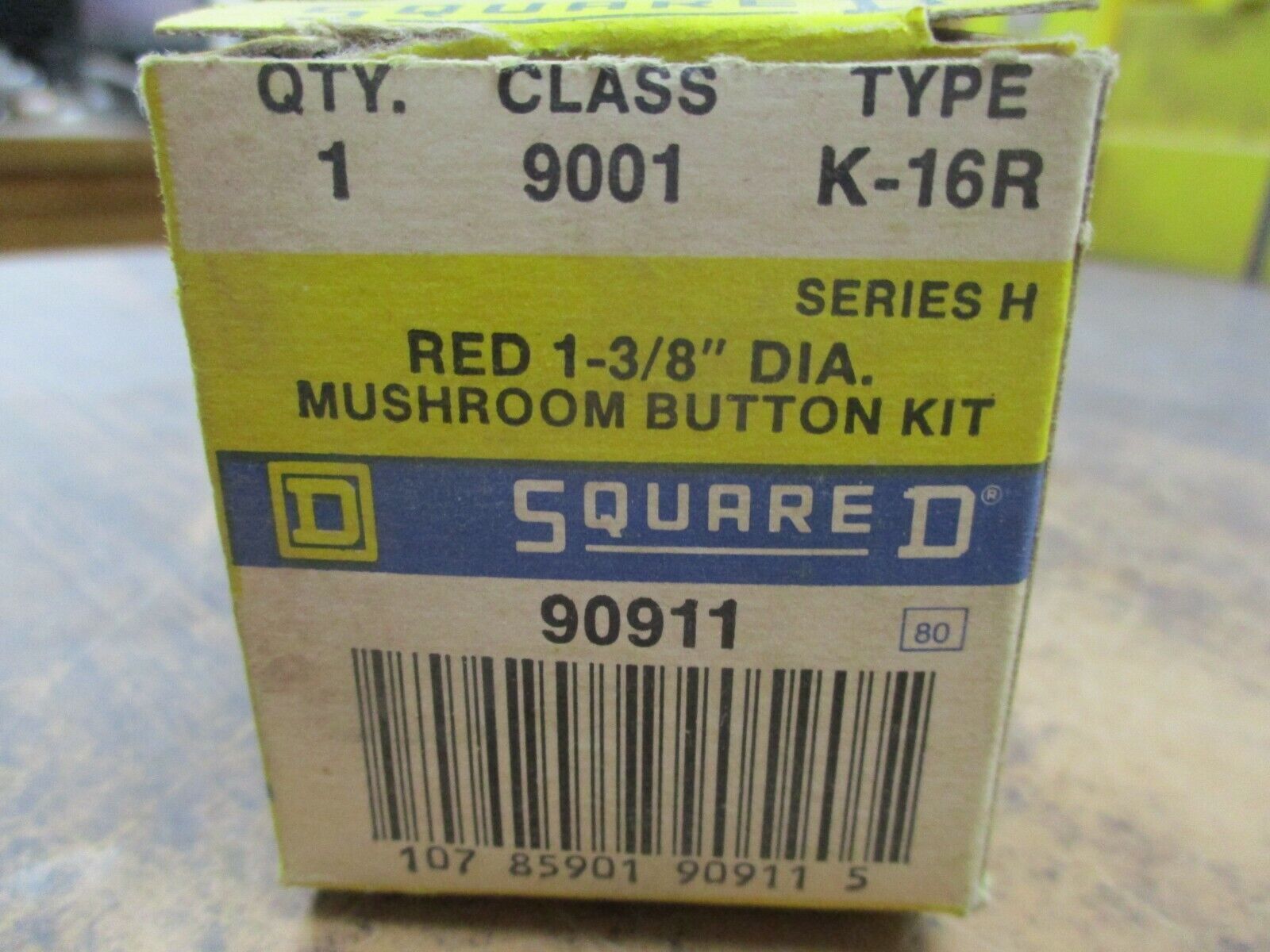 Square D Mushroom Button Kit 9001 K-16R Ser. H 1-3/8" Red New Surplus