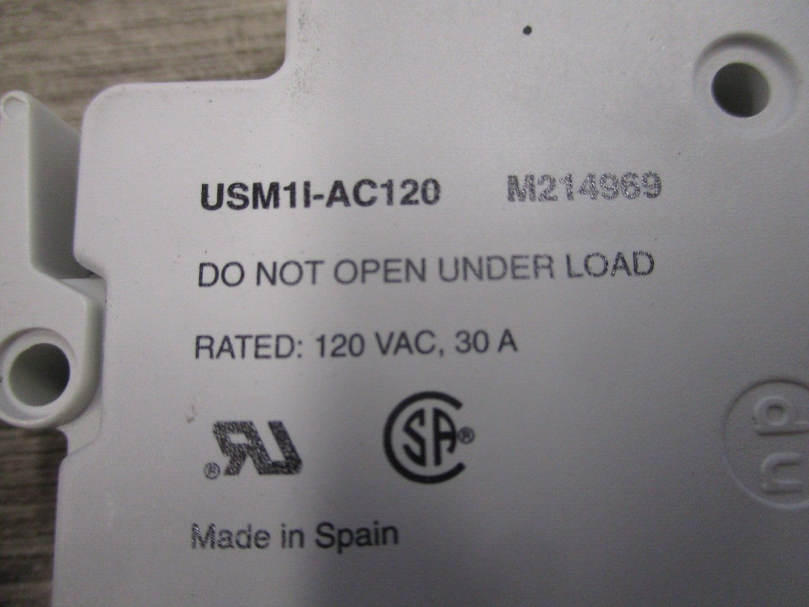 Ferraz Shawmut Ultra Safe Fuseholder USM1I-AC120 30A 120V 1P Used