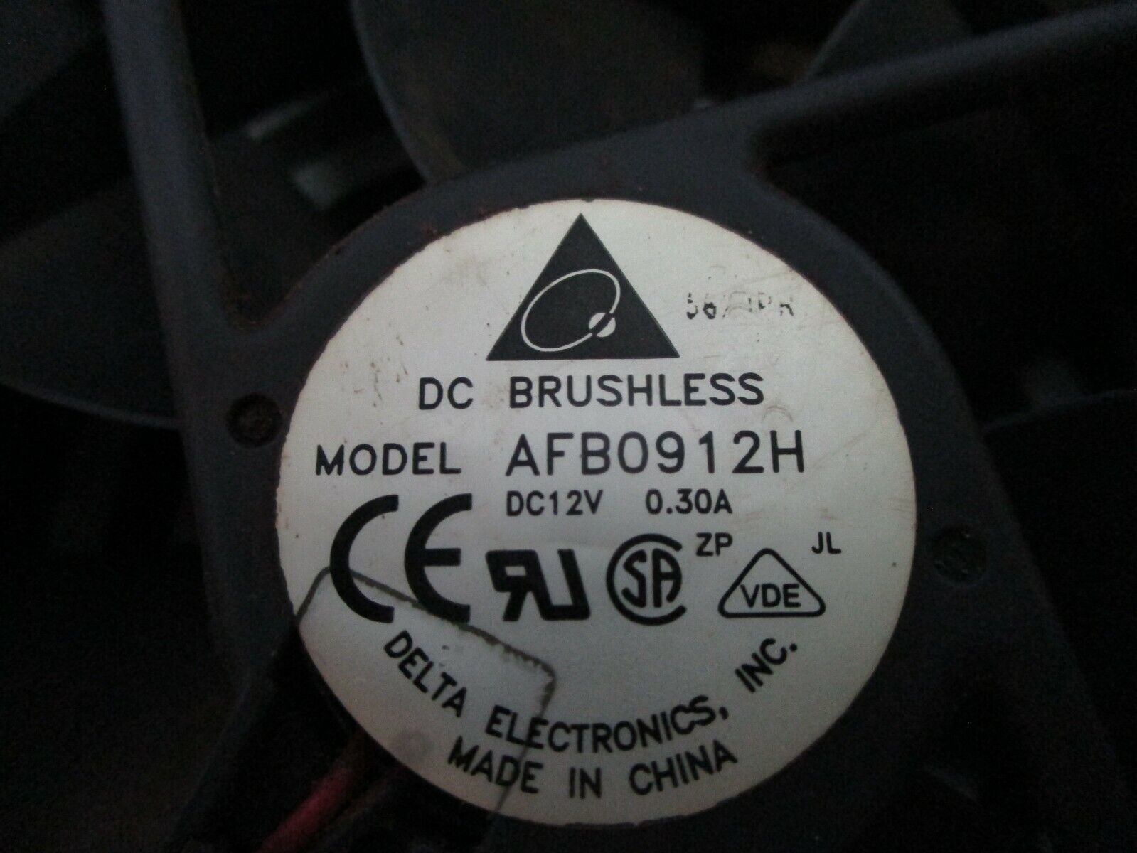 Delta DC Brushless Fan AFB0912H 12VDC 0.30A Used