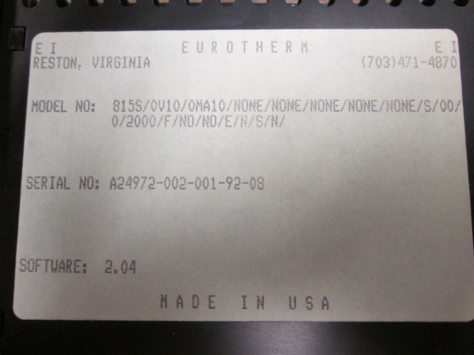 Eurotherm 815S Temperature Controller 100-240V Used