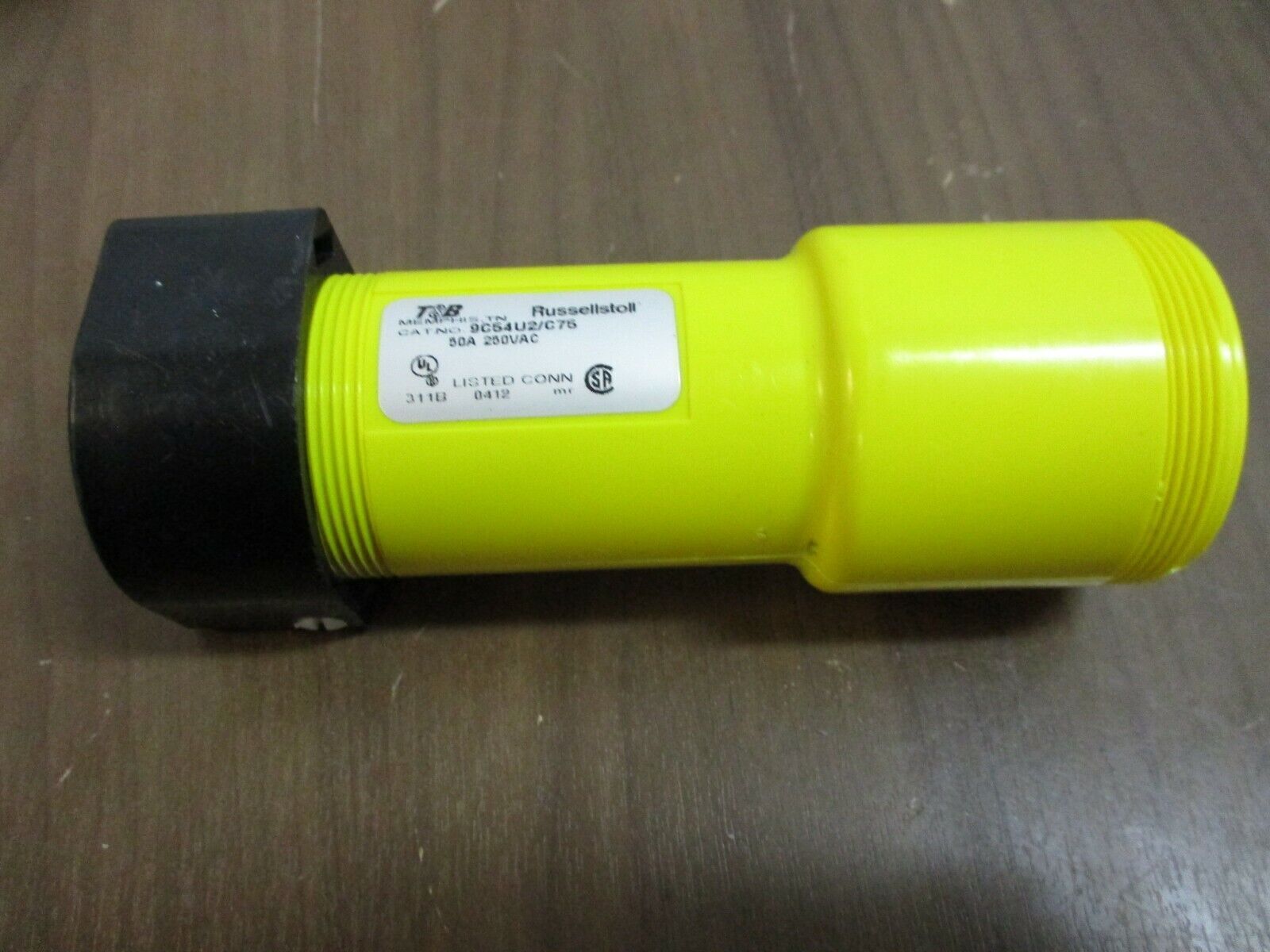 Russellstoll Connector 9C54U2/C75 50A 250VAC 4W *Open End* Used