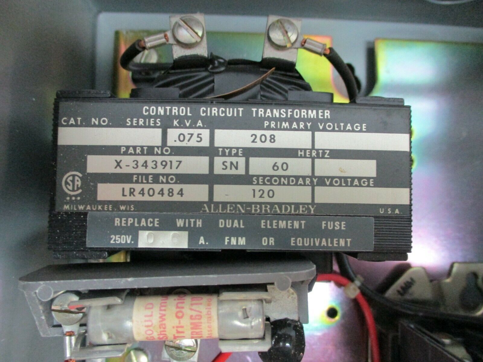 Allen- Bradley, Enclosed Size 0 Starter, part#: 509-AAH-3-4R-6-90, 115-120V coil