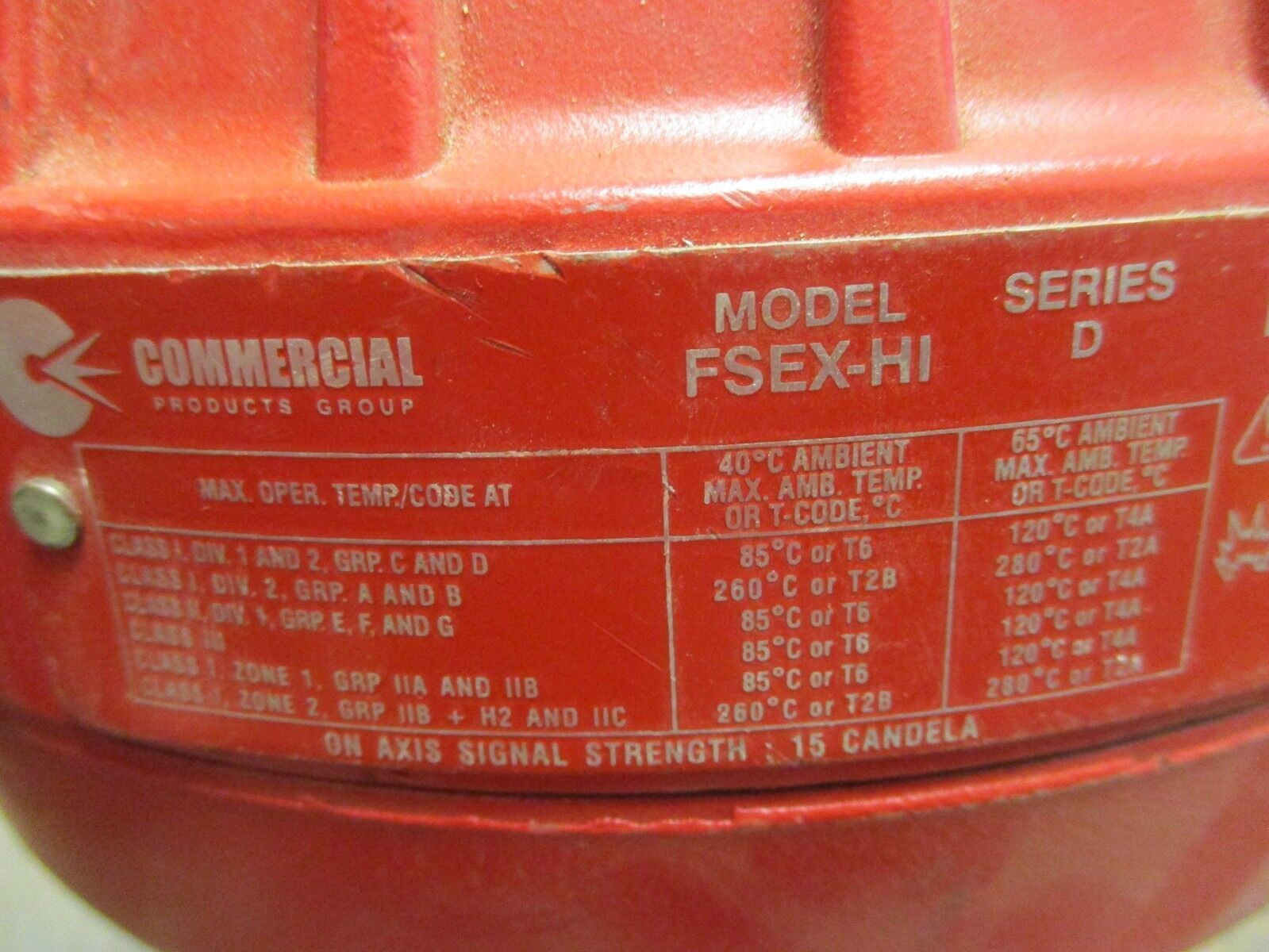 Commercial Products Group Explosion Proof Strobe Light FSEX-HI Ser. D 15 Candela