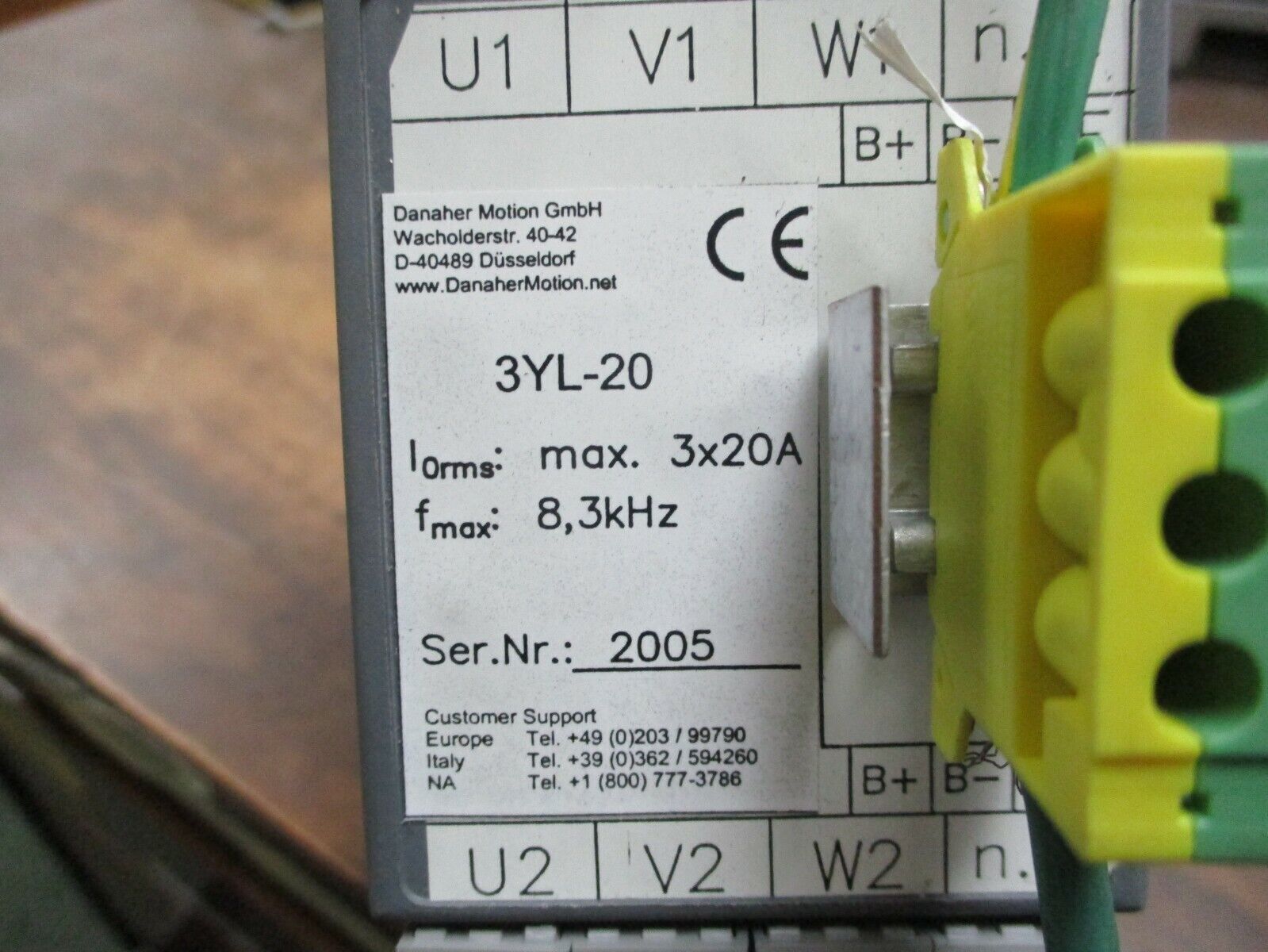Danaher Motion Motor Control Unit 3YL-20 3X20A 8.3kHz Used