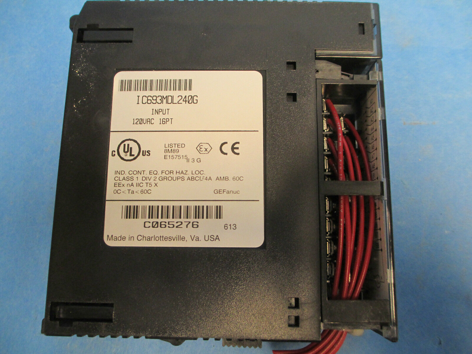 GE Fanuc Series IC693MDL240G Input 120VAC 16PT Module *Good Condition*