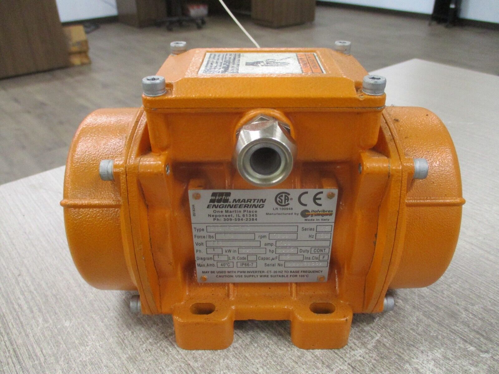 Martin Engineering Industrial Vibrator CDS 18-1/0 115V 1Ph 1800RPM Used