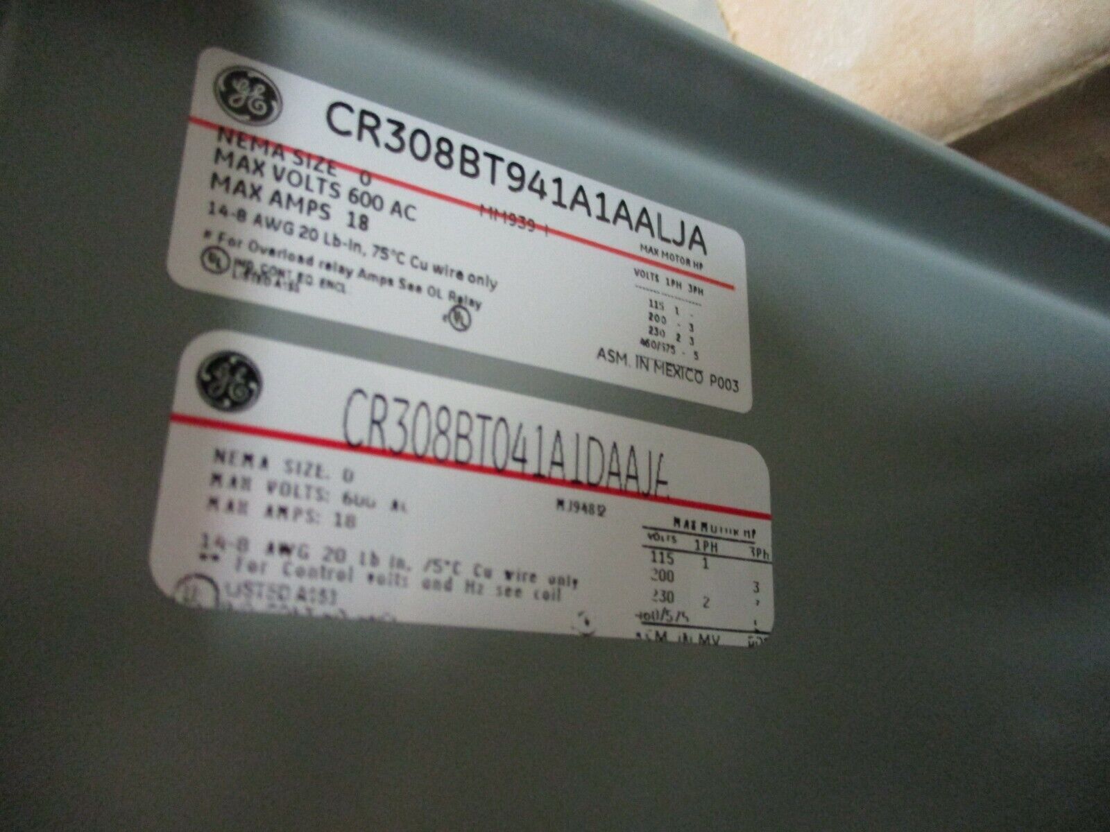 GE Non-Fusible Size 0 Combination CR308BT041A1DAAJA 115-120V Coil New Surplus