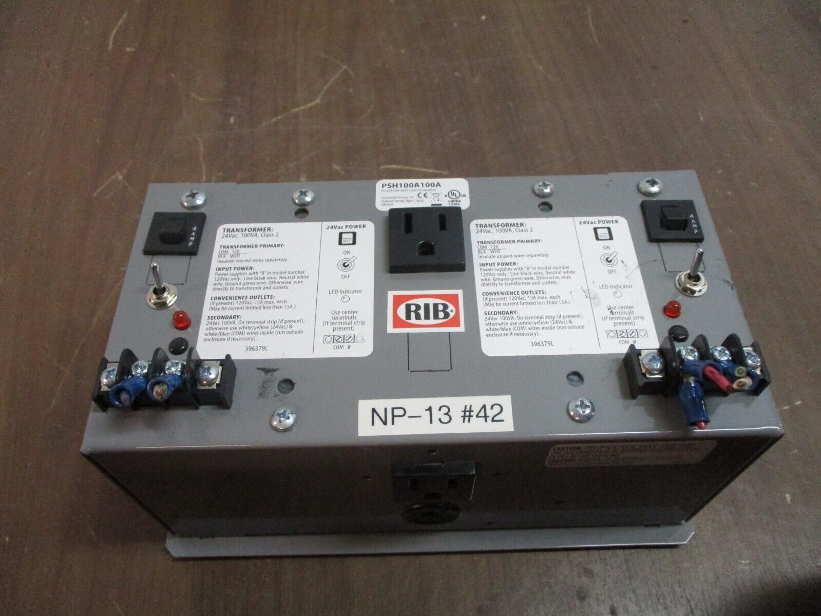 Functional Devices Inc. RIB Power Supply PSH100A100A 24V 100VA Used