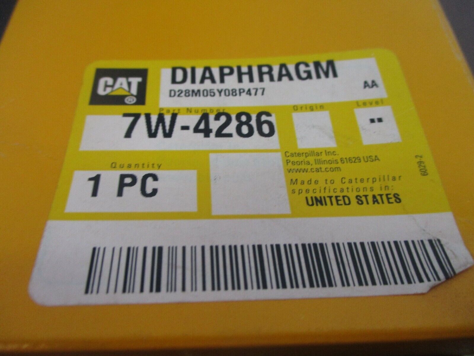 CAT Diaphragm 7W-4286 New Surplus
