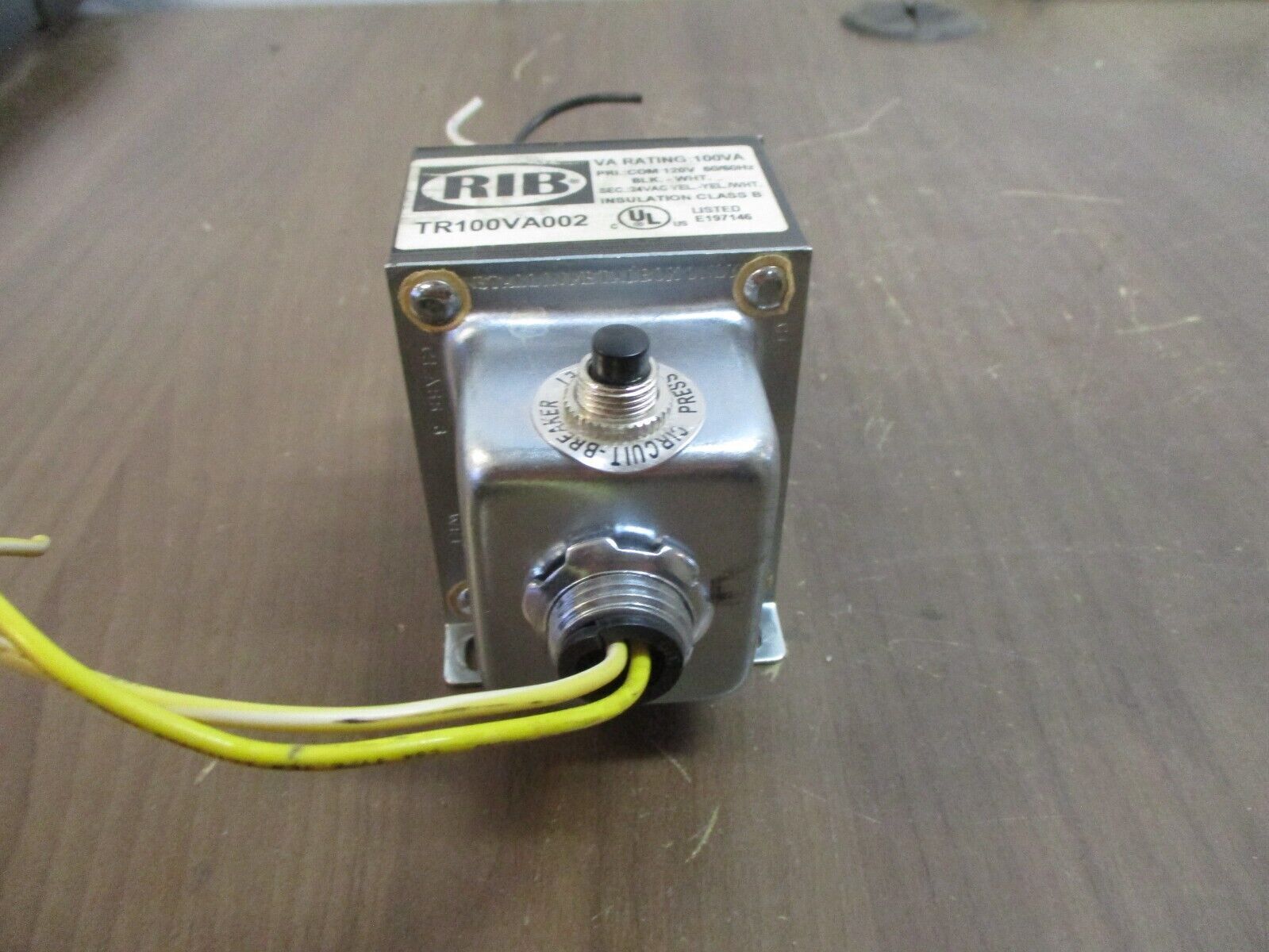 RIB Transformer TR100VA002 100VA Pri: 120V Sec: 24V Used