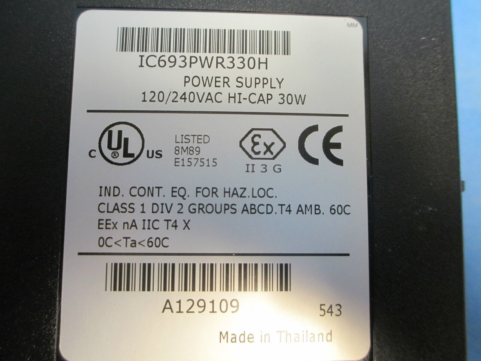 GE Fanuc IC693PWR330H Power Supply 120/240VAC Hi-Cap 30W *Good Condition*