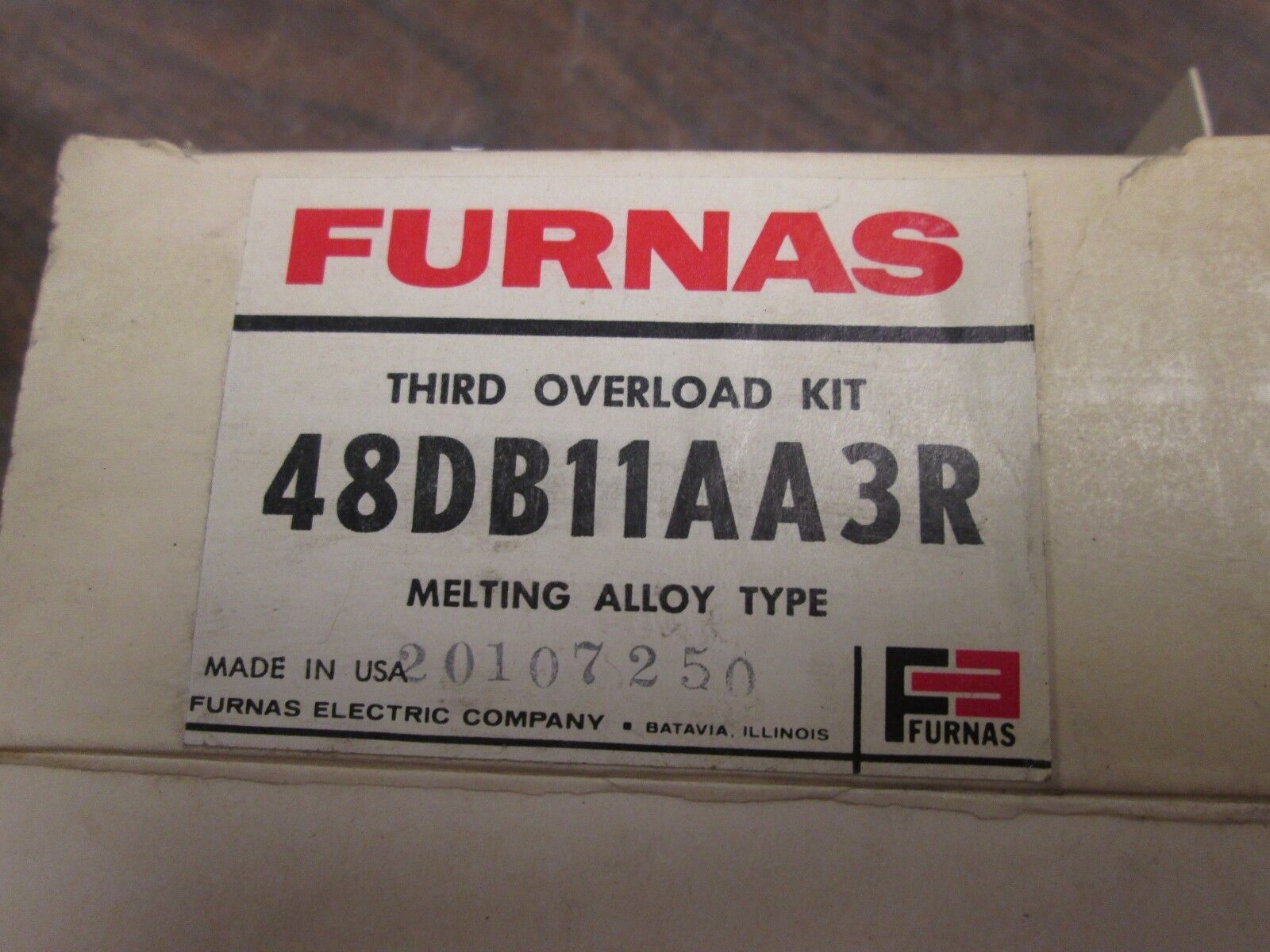 Furnas Third Overload Kit 48DB11AA3R Melting Alloy Type New Surplus