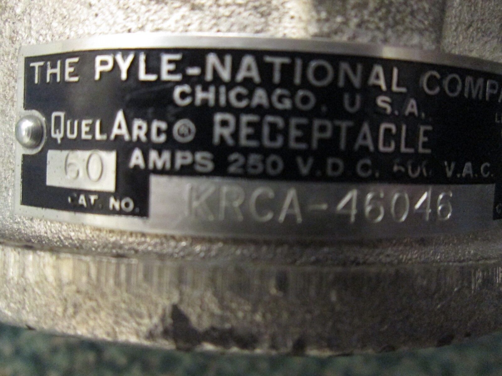Pyle-National Receptacle w/ Base KRCA-46046 60A 600VAC Used