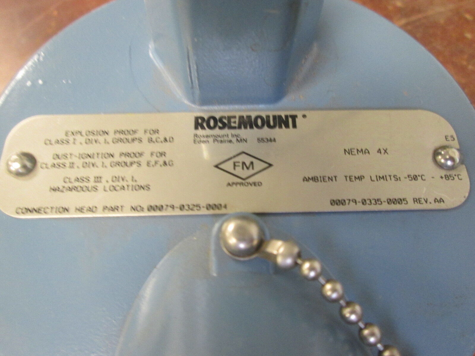 Rosemount Explosion Proof Connection Head 00079-0325-0004 4x Enclosure Used